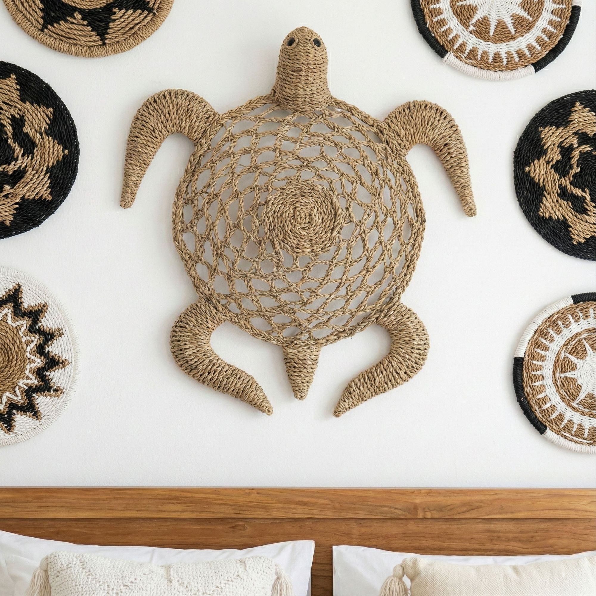 wohnfreuden Wanddekoobjekt Wanddekoration Schildkröte natur aus Seegras, 72644