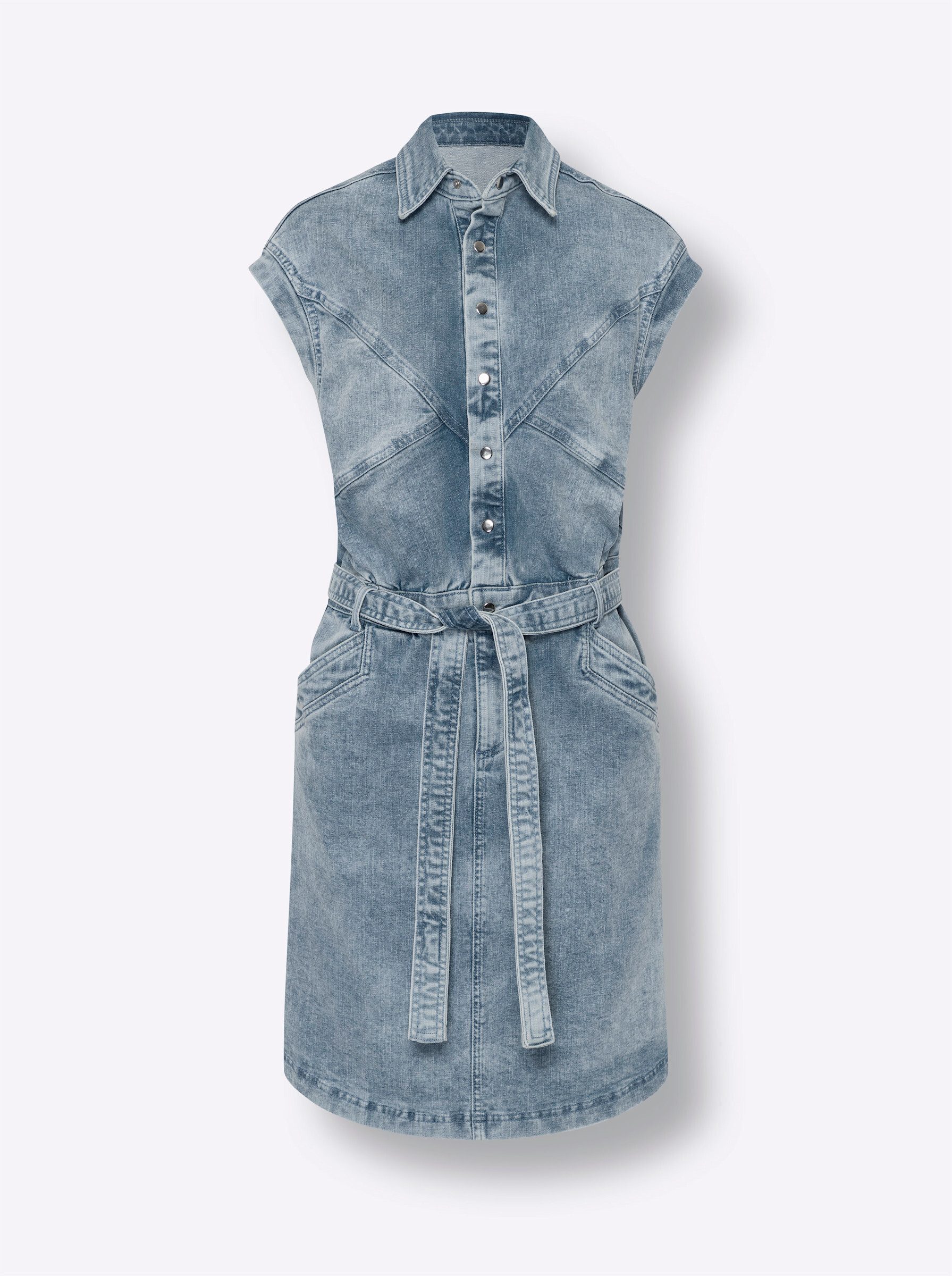 Etuikleid Jeans-Kleid Kurzarm