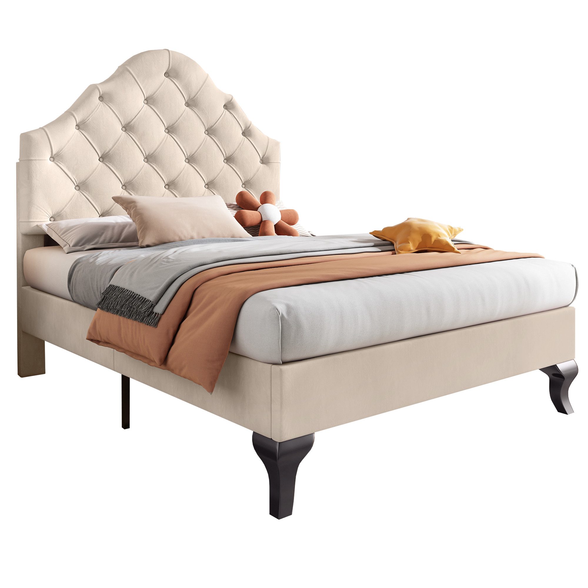OKWISH Polsterbett Jugendbett (Samt Einzelbett, mit günstig online kaufen