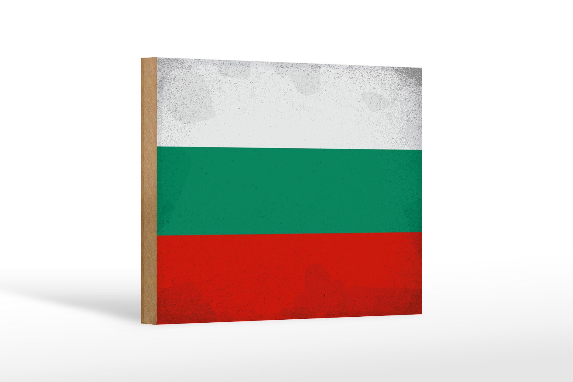 Femer GmbH Holzbild Flagge Bulgarien 18x12 cm Flag Bulgaria Vintage, Flaggen (1 St), Glatte Holzfaserplatte (MDF), vorn beschichtet