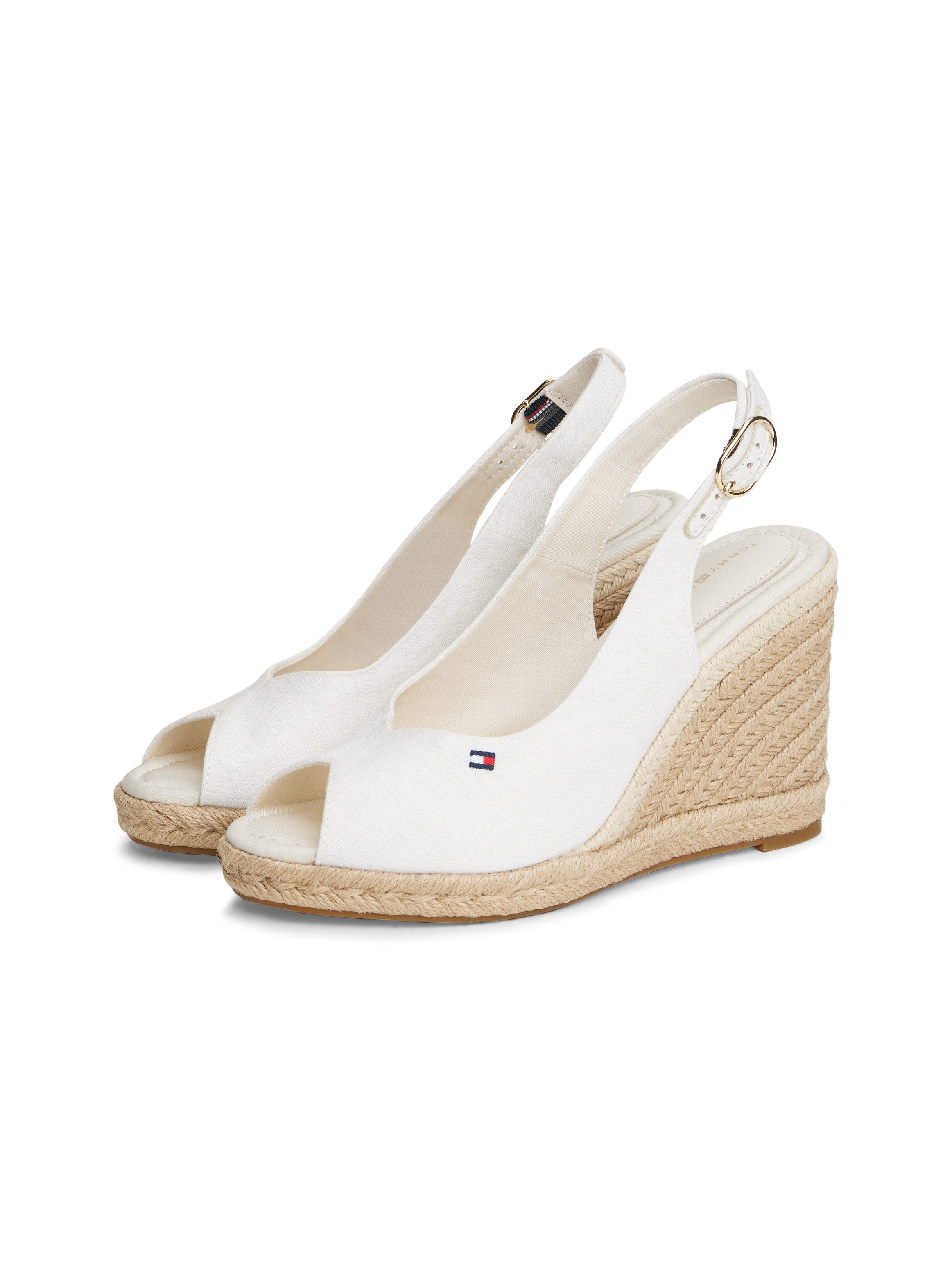 Tommy Hilfiger FLAG HIGH WEDGE ESPAD SLINGBACK High-Heel-Sandalette Keilsandalette, Sommerschuh, verstellbarer Schnalle in schmaler Form