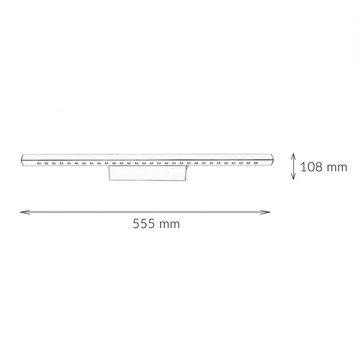 Licht-Erlebnisse Bilderleuchte SAMUEL, LED, Neutralweiß, LED Wandlampe mit Schalter Chrom matt Wohnzimmer 3900 K 750 lm SAMUEL