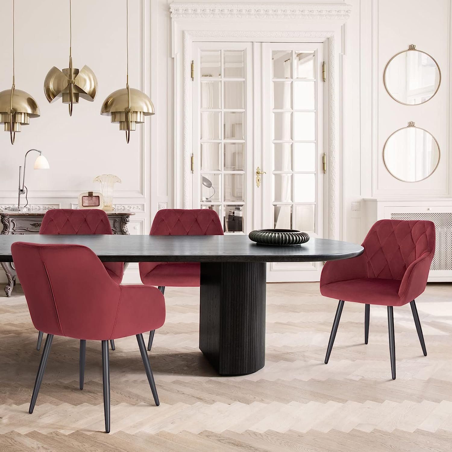 Woltu Esszimmerstuhl (1 St), mit Samtbezug, Küchenstuhl, mit Metallbeinen günstig online kaufen