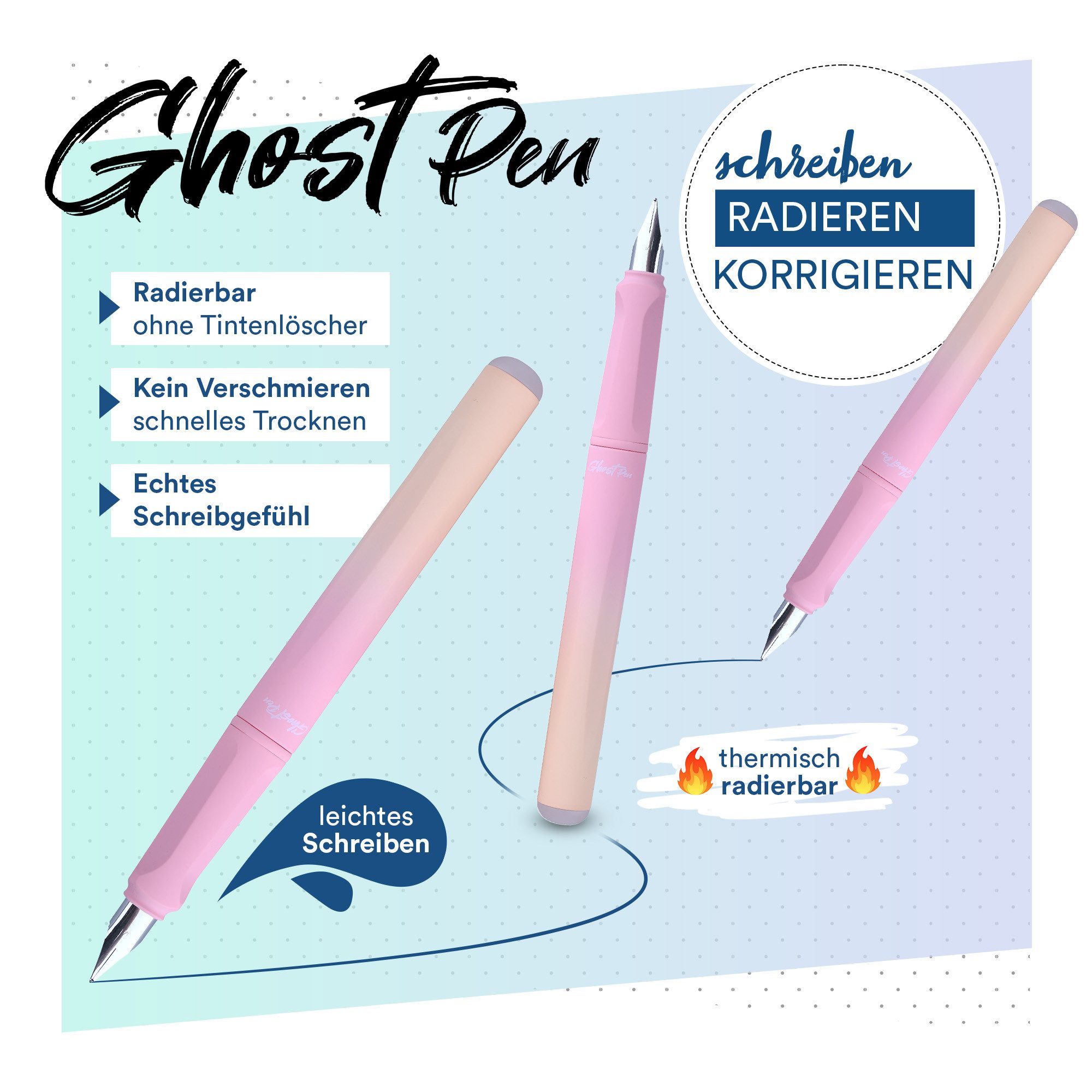 McNeill Füller McNeill Ghost Pen Füller mit radierbare Tinte ergonomisch nachfüllbar