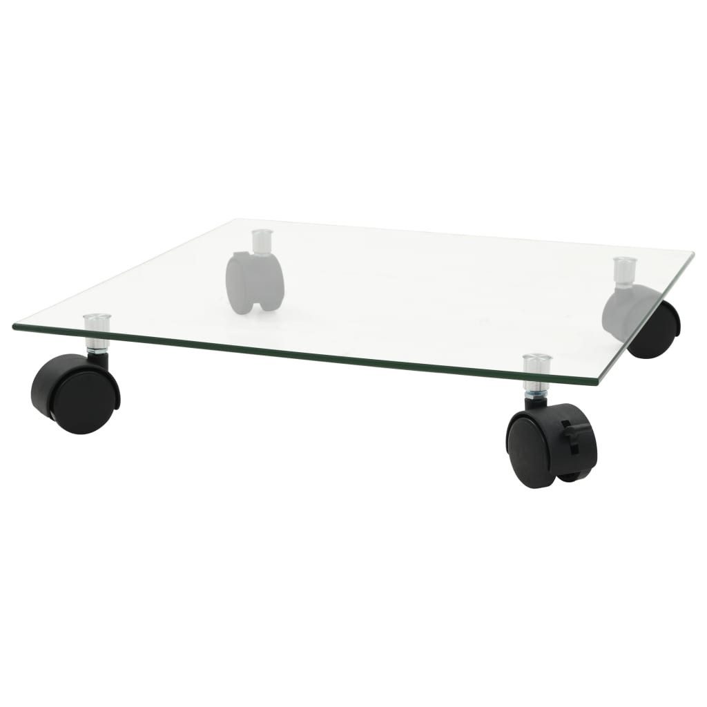 vidaXL Blumenständer Pflanzenständer mit Rollen 2 Stück Hartglas 35x35 cm Quadrat (2 St)