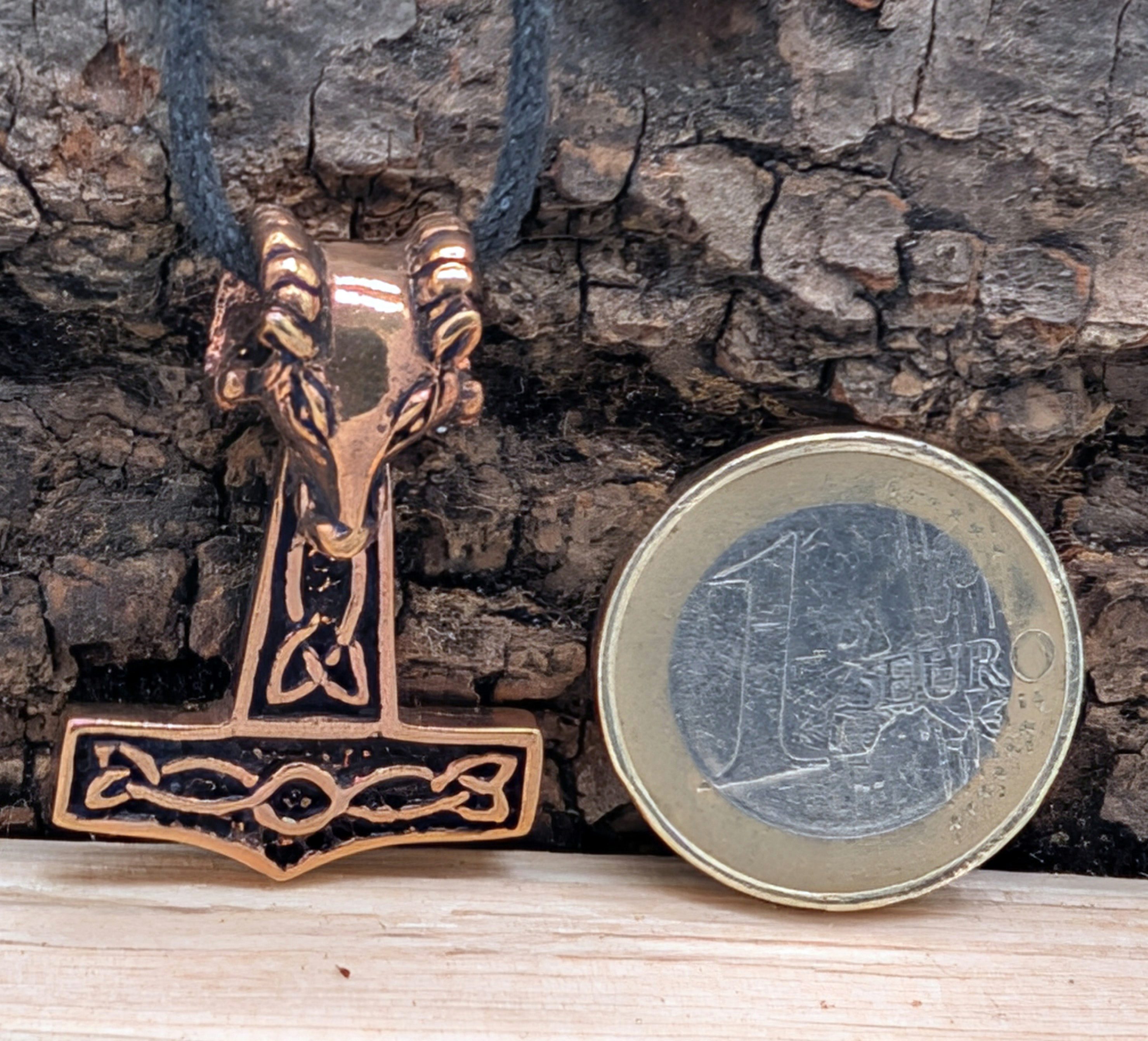 Kiss of Leather Kettenanhänger Thorshammer Bronze Anhänger Mjölnir Nordisch Wikinger Thor Thorhammer