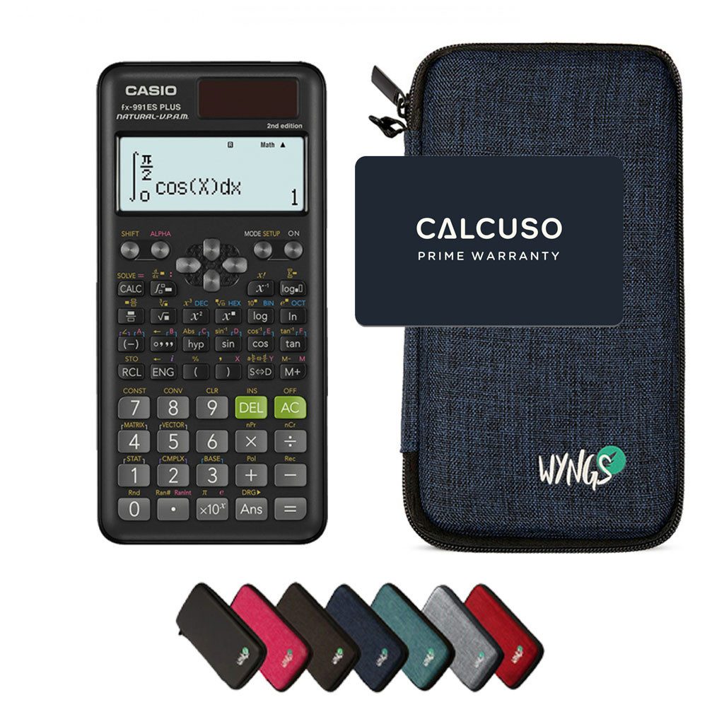 CASIO fx-991ES Plus 2nd edition inkl. WYNGS Schutztasche Blau