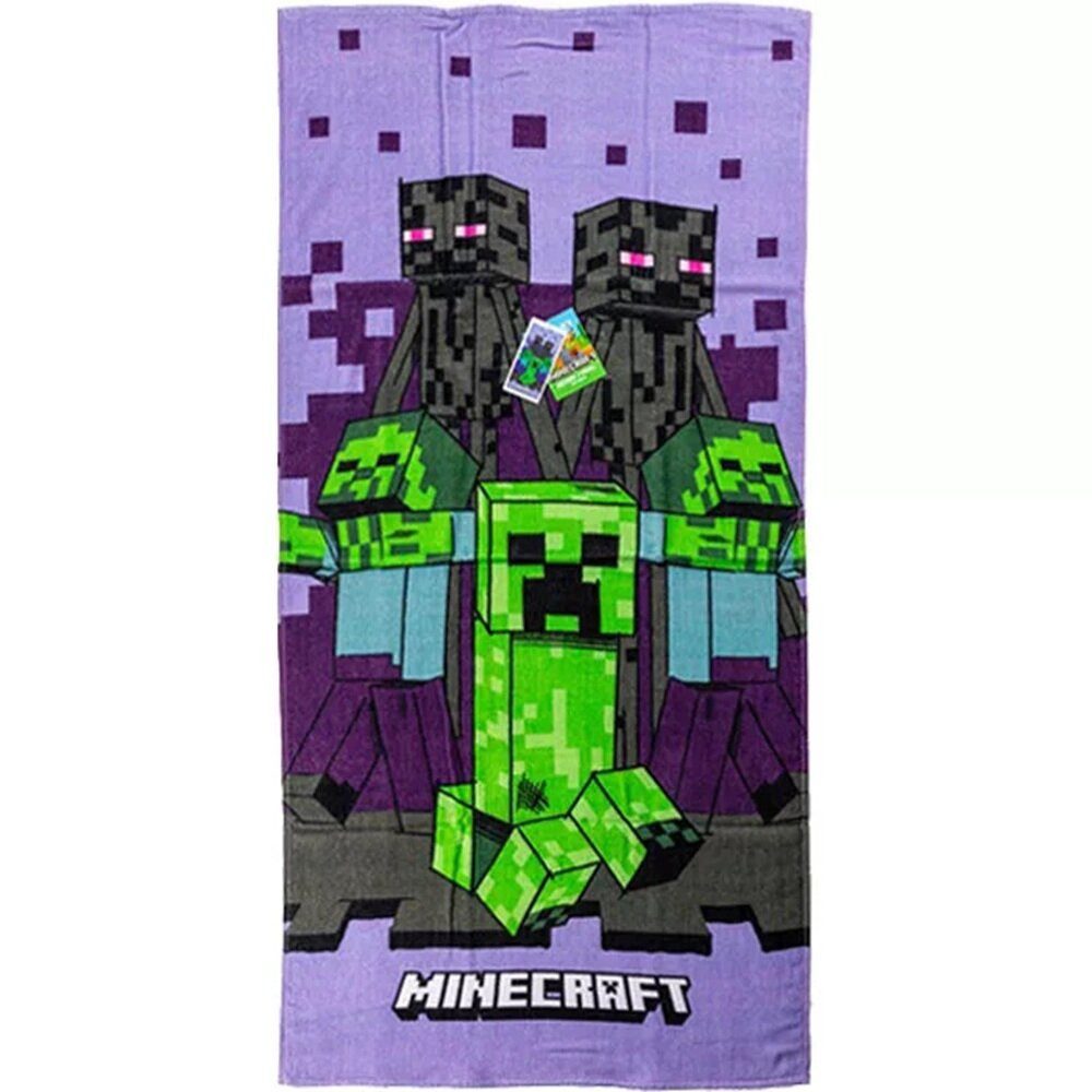 Minecraft Badetuch Minecraft Purple Badetuch, Strandtuch 70x140cm 100% Baum günstig online kaufen