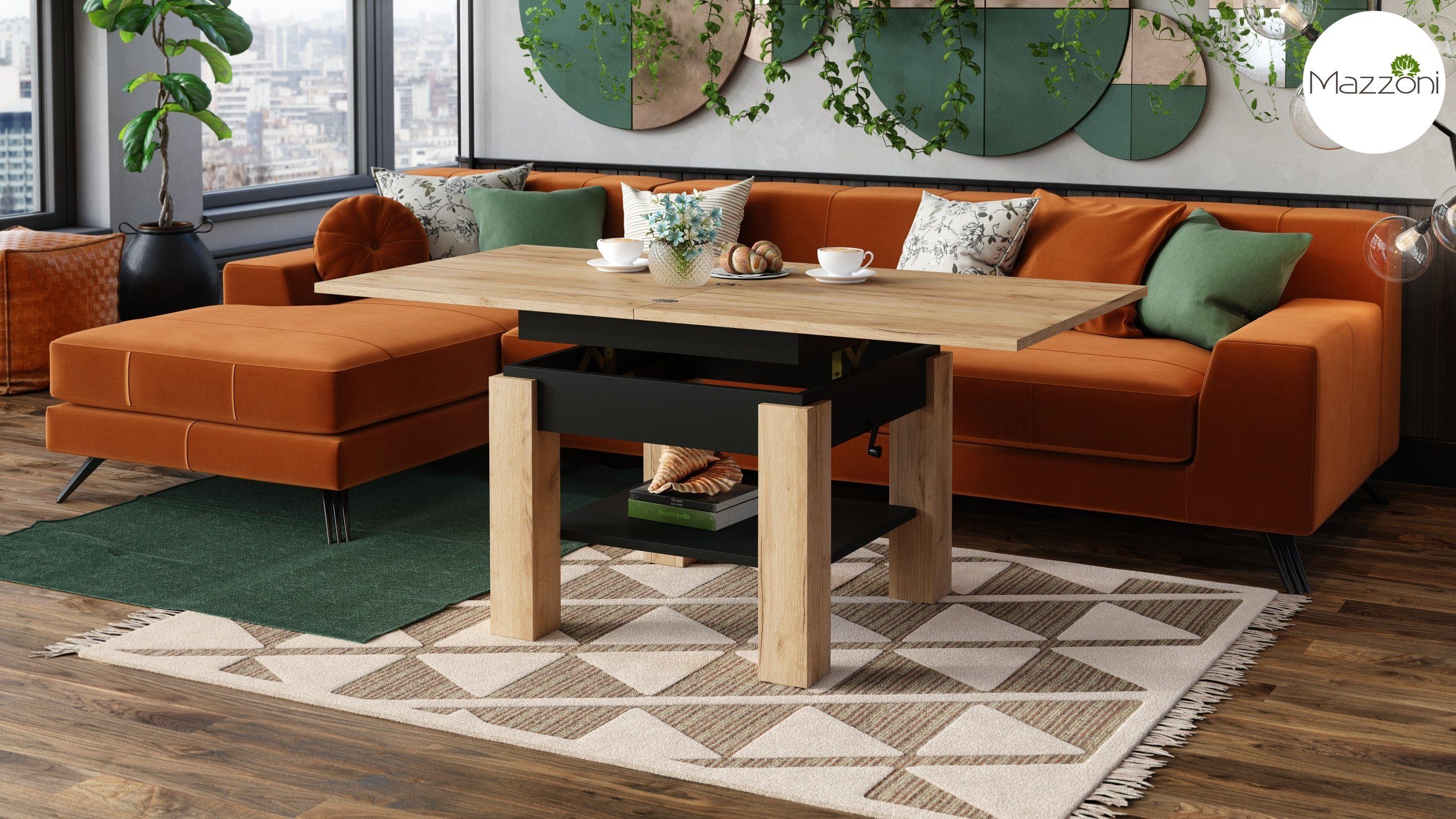 designimpex Couchtisch Design Cleo stufenlos höhenverstellbar günstig online kaufen