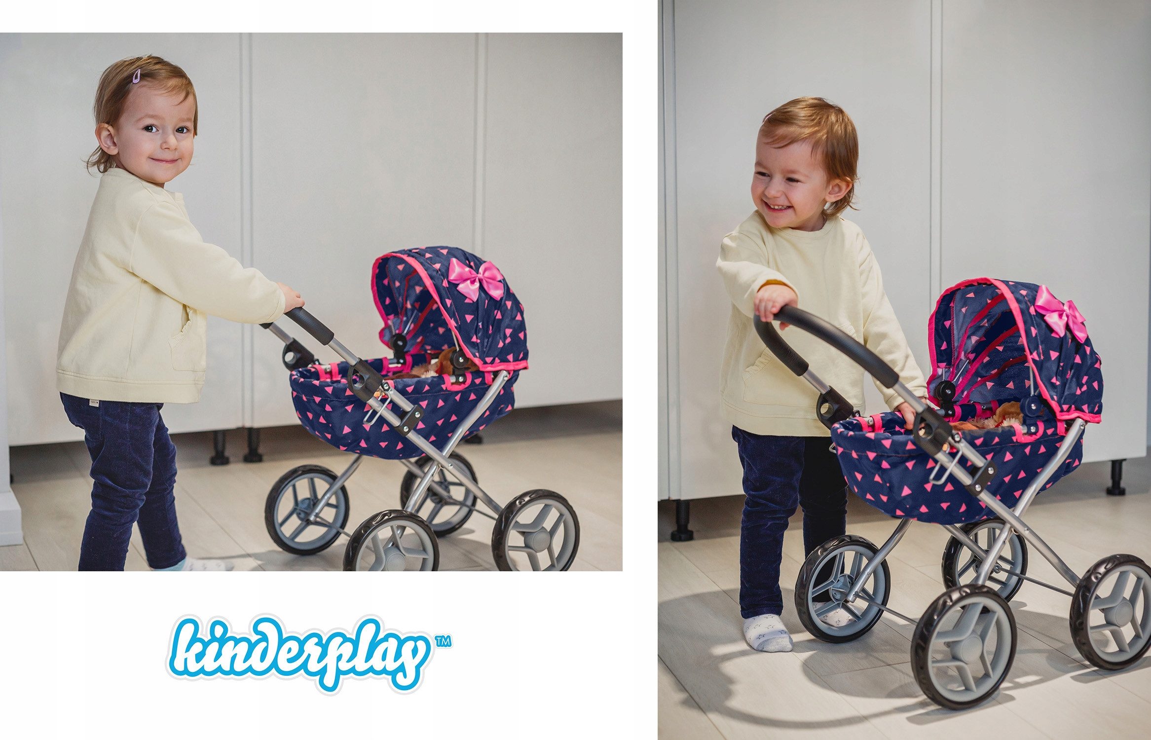 Kinderplay Dolls & Strollers Puppenwagen Puppenwagen Gondel – Leicht & faltbar – Rollenspiel für Kinder