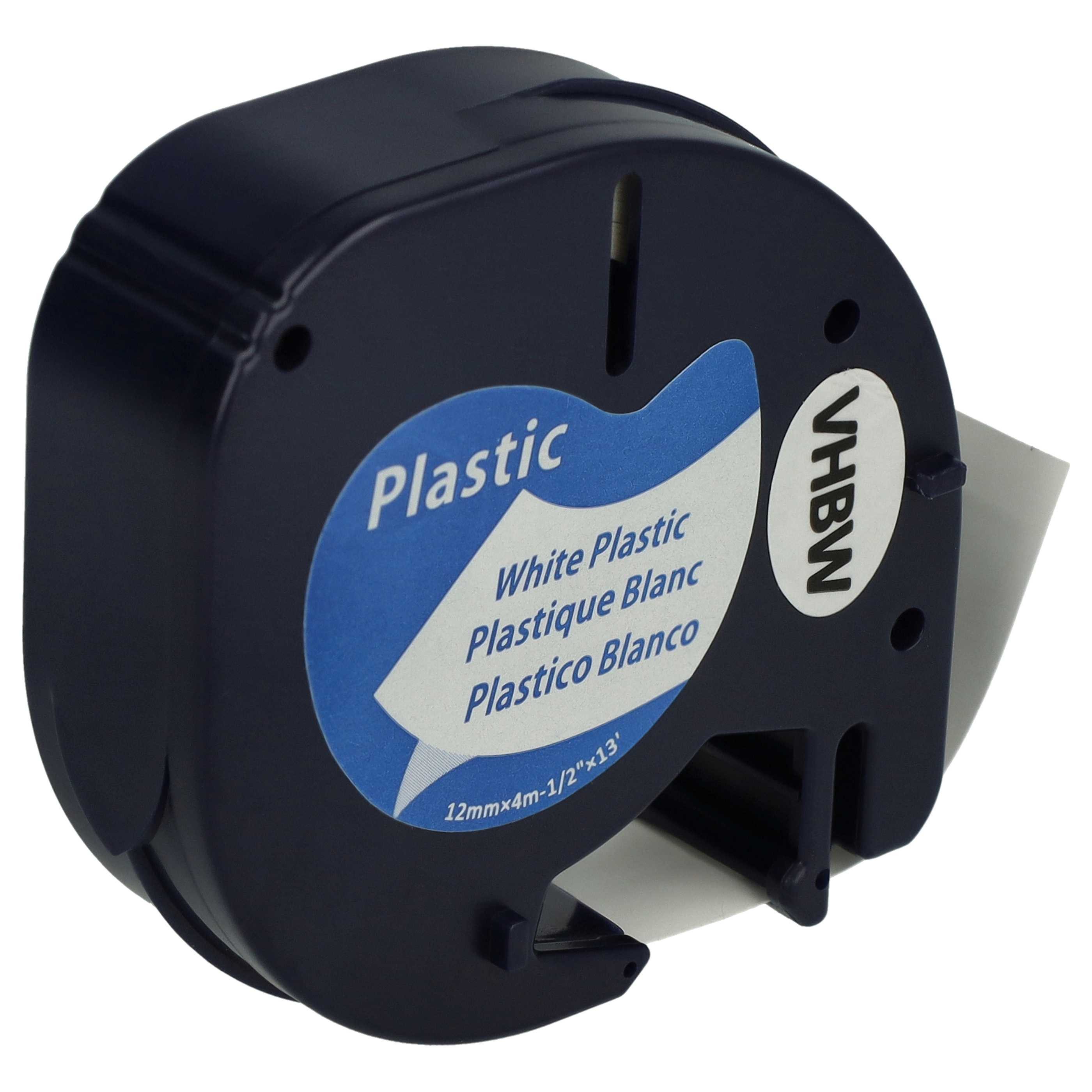 vhbw Beschriftungsband passend für Dymo LetraTag Plus LT-100T, XM, QX50, Plus LT-100H, Hochwertige Patronen für Ihren Etikettendrucker, Ihr
