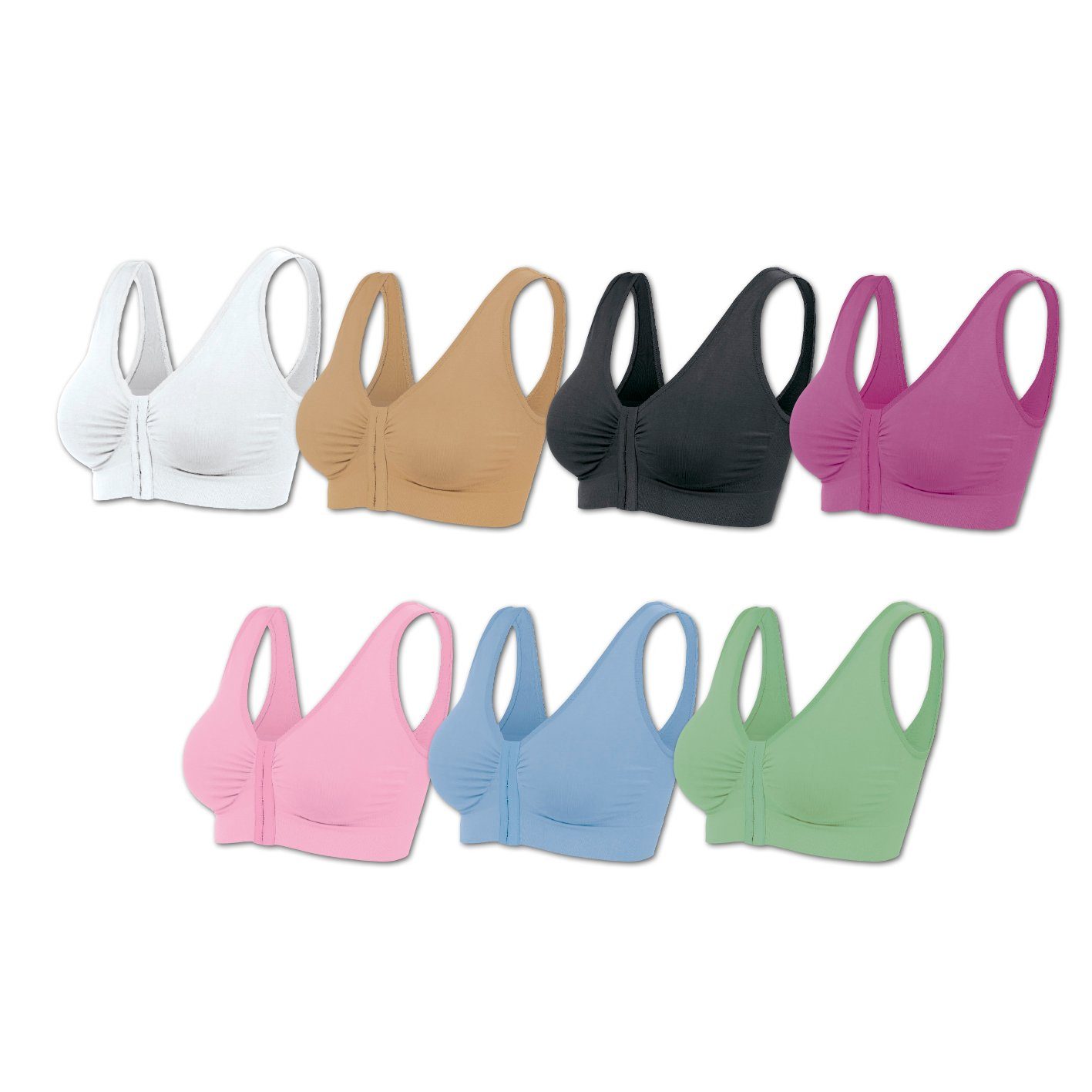 SLIMmaxx Bügelloser BH Super-BH Frontverschluss 7er-Set mehrfarbig M