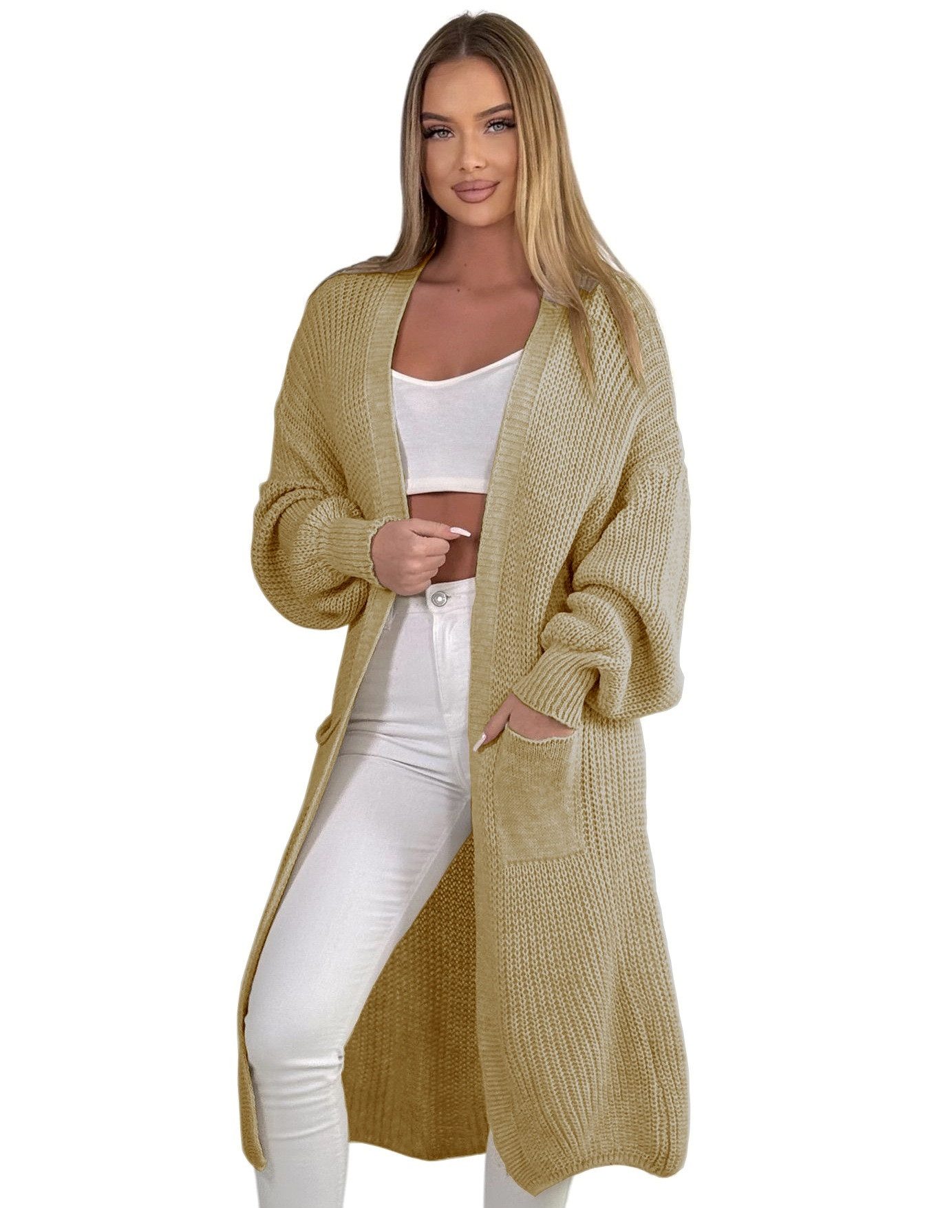 Mississhop Longstrickjacke Cardigan Longstrickjacke extra lange Strickjacke M. 384