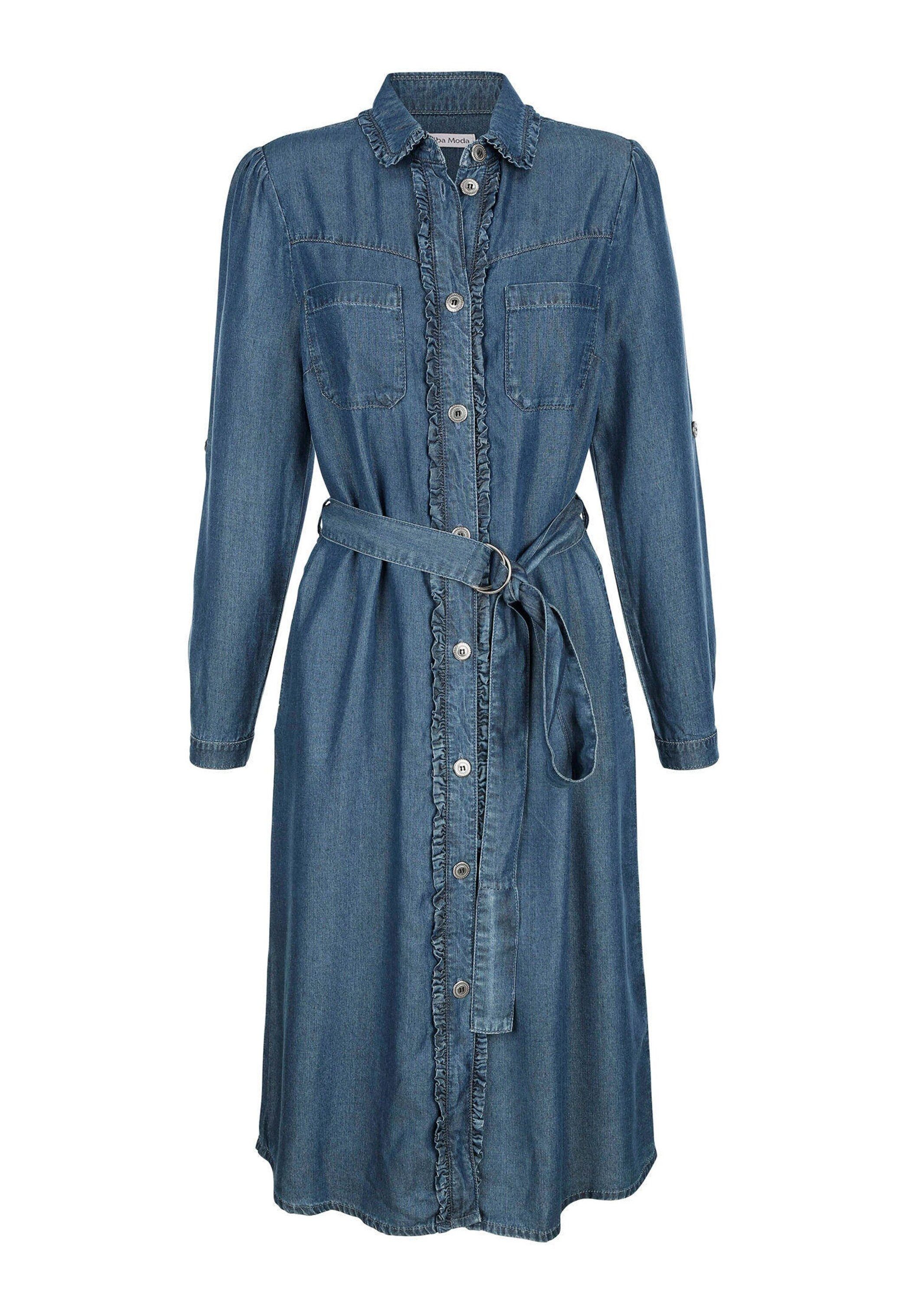 Alba Moda Midikleid Jeanskleid mit Knopfleiste