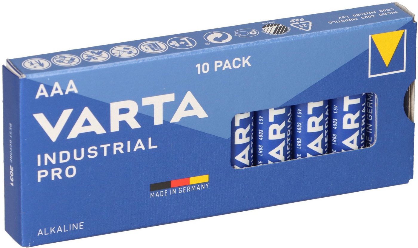 VARTA 10x VARTA Industrial Pro AAA LR03 1,5V Alkaline – Micro 4003 Batterie