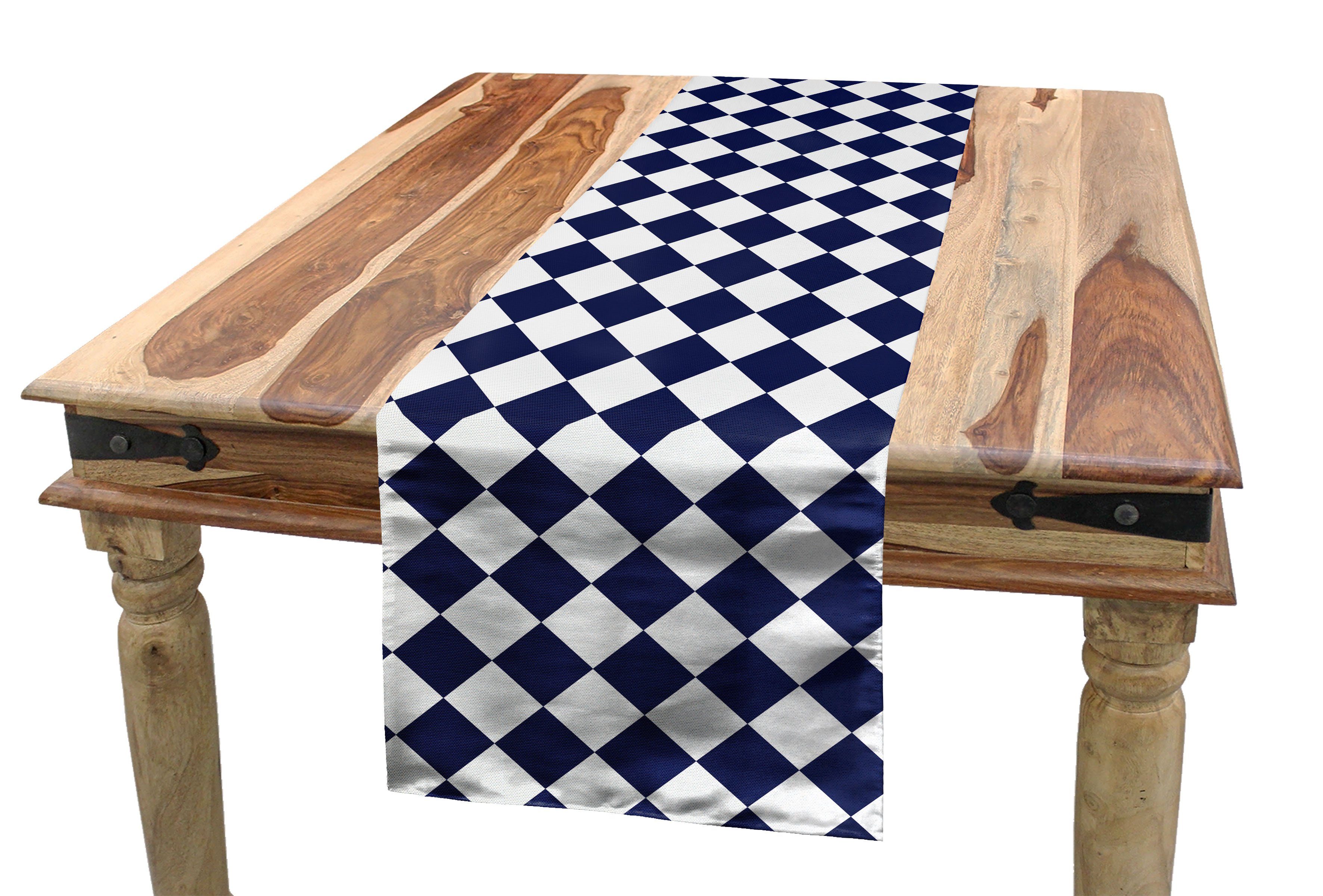 Abakuhaus Dekorativer Esszimmer Old Home Tile Inspired Tischläufer, Blau Tischläufer Küche Rechteckiger