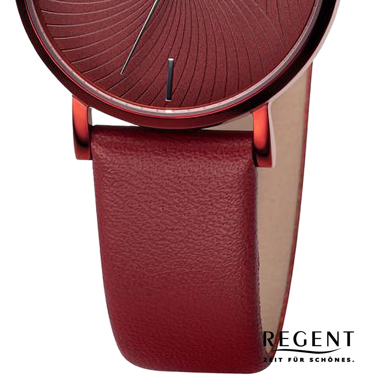Quarzuhr Analog, Damen Regent extra Armbanduhr Armbanduhr 32mm), (ca. rund, Damen Regent Lederarmband groß