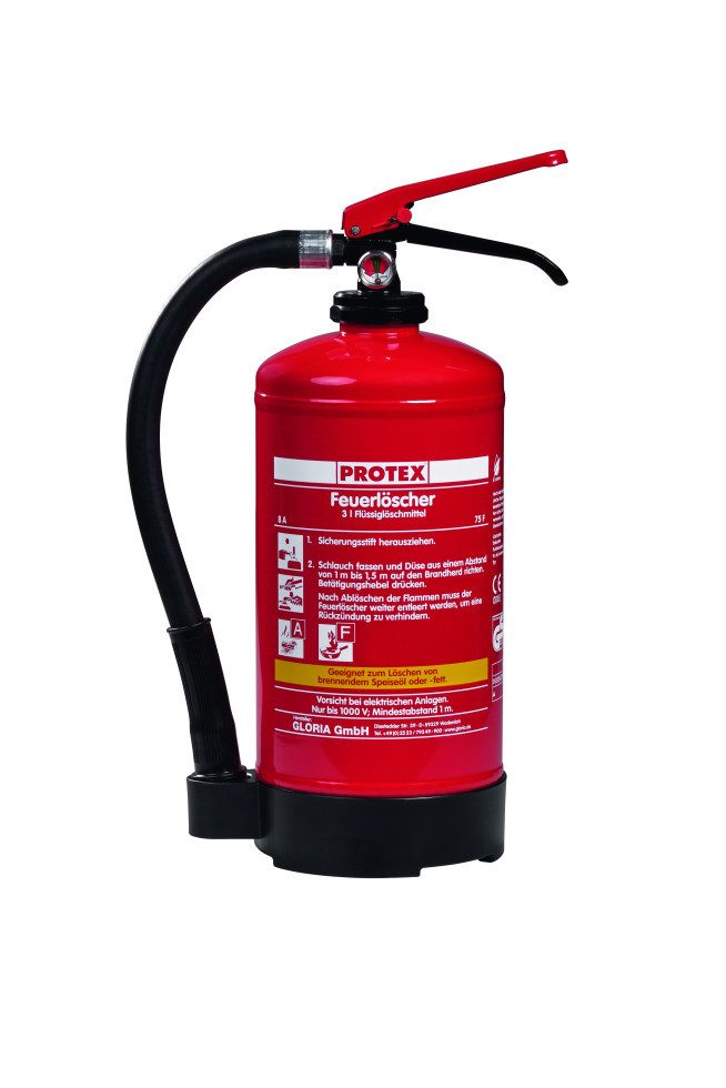 Protex Schaum-Feuerlöscher Protex Fettbrand-Feuerlöscher 3l FDA3 mit