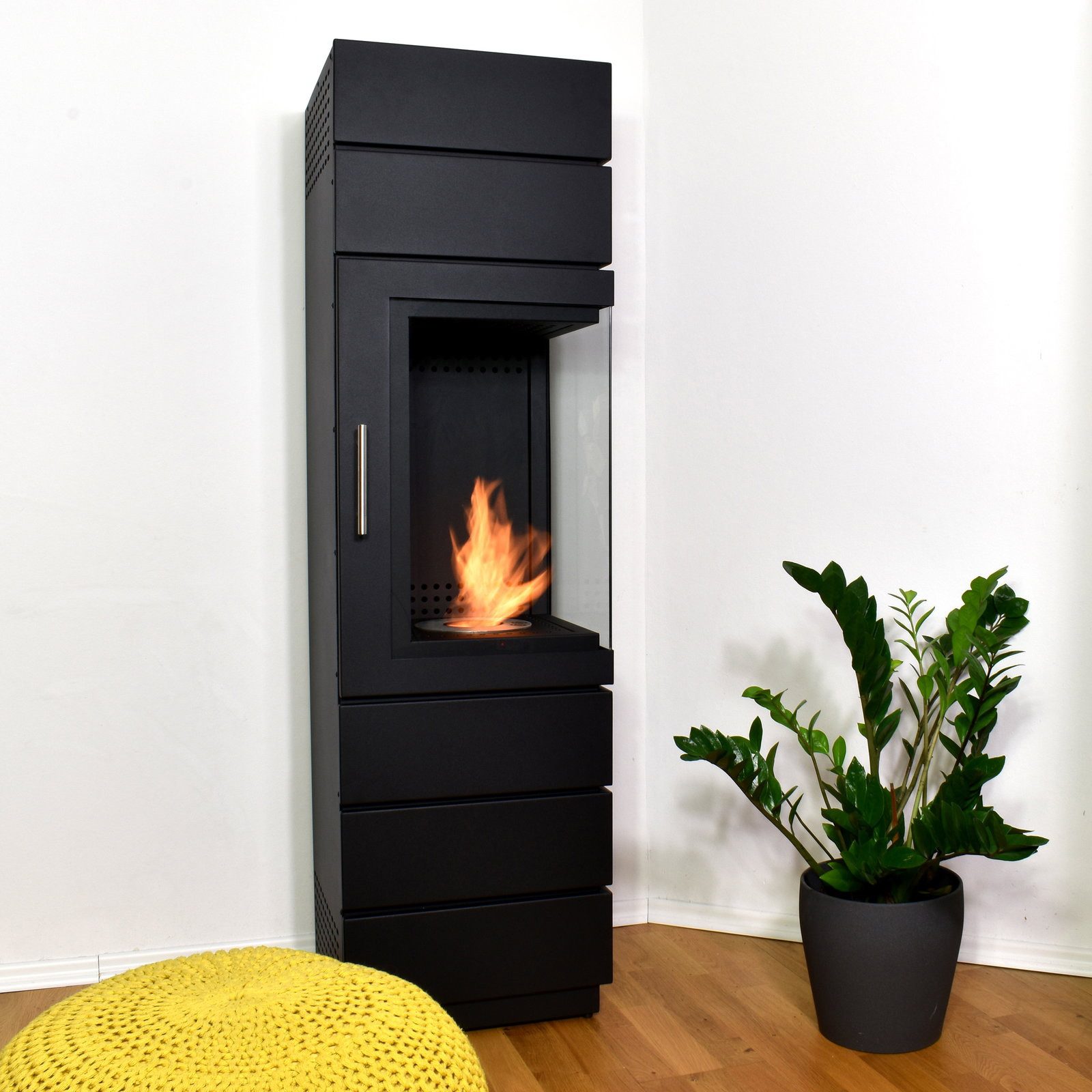 GLOW FIRE Echtfeuer-Dekokamin Ethanolkamin Glow Fire Mora Ofen, mit Heizfunktion durch Bio-Ethanol – Bild 3 von 5