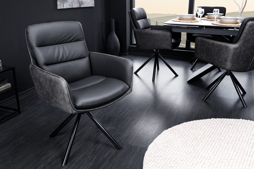 riess-ambiente Polsterstuhl BIG GEORGE anthrazit / schwarz (Einzelartikel, günstig online kaufen