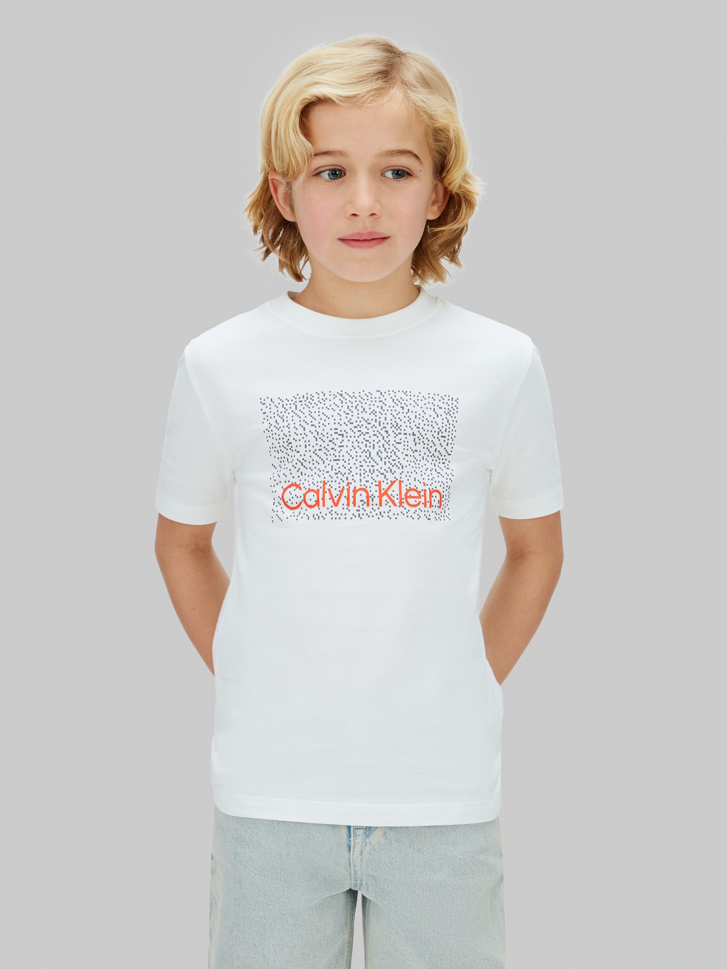 Calvin Klein Jeans T-Shirt PERFORATION T-SHIRT Regular fit für Kinder mit Markenprint