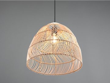 meineWunschleuchte LED Pendelleuchte, Dimmfunktion, LED wechselbar, Warmweiß, Korblampe hängend für über-n Esstisch Rattan Lampenschirm 35cm