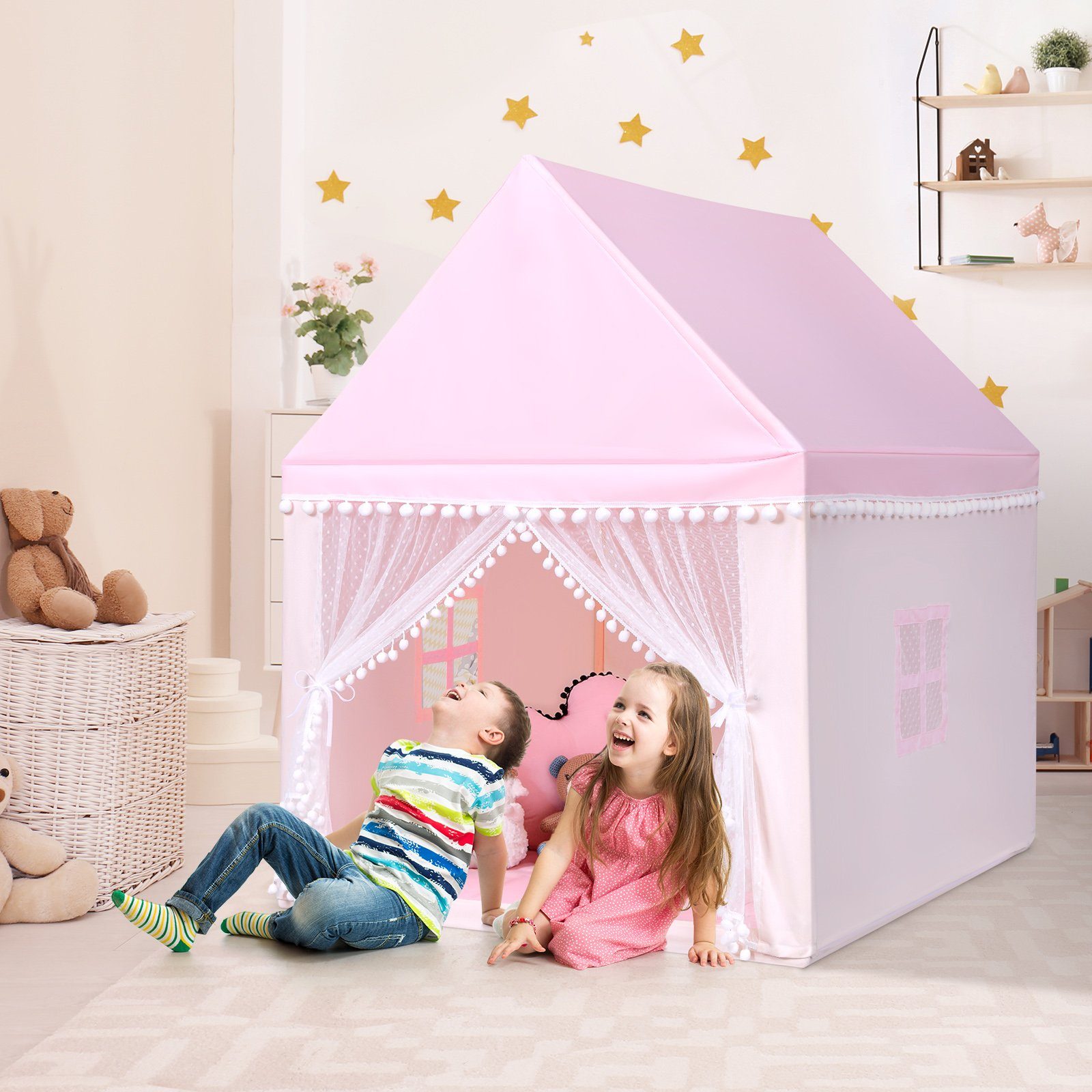 COSTWAY Spielzelt Kinder, mit Baumwolldecke, Fenster günstig online kaufen