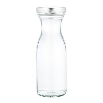 MamboCat Vorratsglas 6er Set Weithalsflasche Karaffe 250 ml + To 53 Deckel silber, Glas