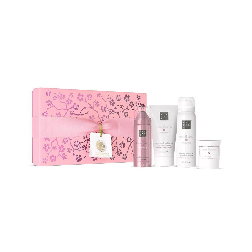 Rituals Pflege-Geschenkset Rituals The Ritual of Sakura Small Gift Set, 4-tlg., Pflegeset mit Duschschaum, Körpercreme, Öl & Duftstäbchen