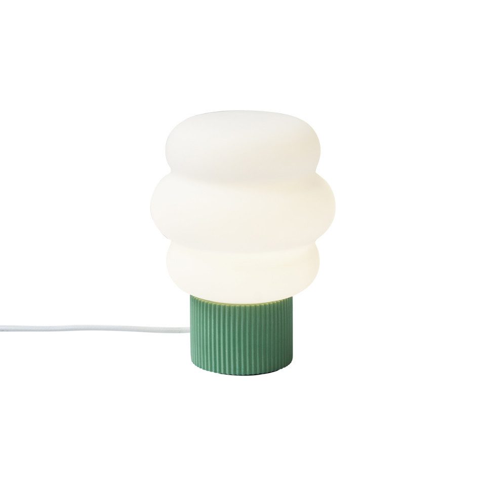 Qazqa Tischleuchte Kumo, ohne Leuchtmittel, Warmweiß, QAZQA Tisch­leuchte, e27, Weiß, Glas, Japandi