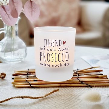 KÜSTENGLÜCK Windlicht Prosecco; Geschenk für Frauen, mit Spruch; aus Glas (1 St), aus Glas