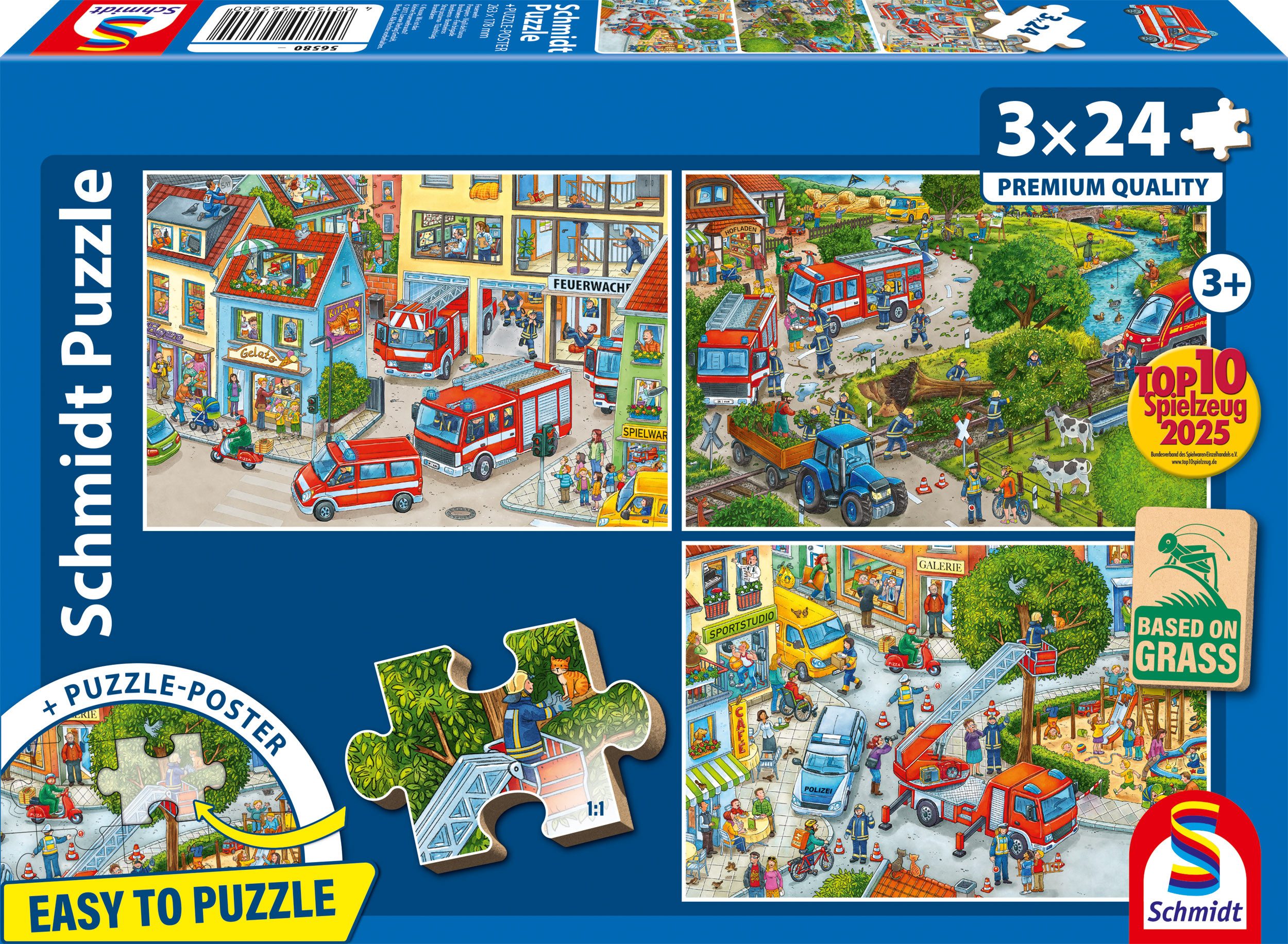 Schmidt Spiele Puzzle Feuerwehr, 72 Puzzleteile, Made in Europe