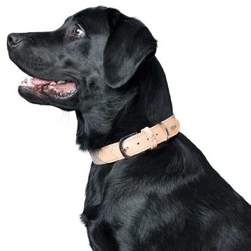 Hunter Tierbedarf Hunde-Halsband Trino, Leder/Baumwollgurt