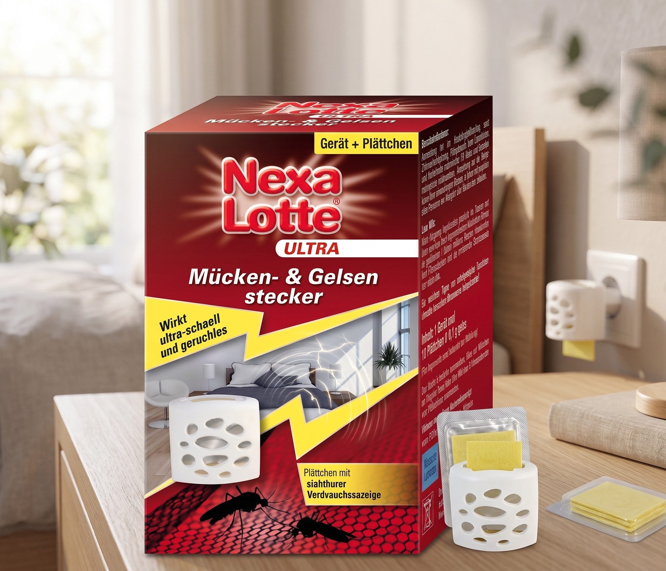 Nexa Lotte Nexa Lotte® ULTRA Mücken- & Gelsenstecker (Gerät + 10 Plättchen) Insektenentferner