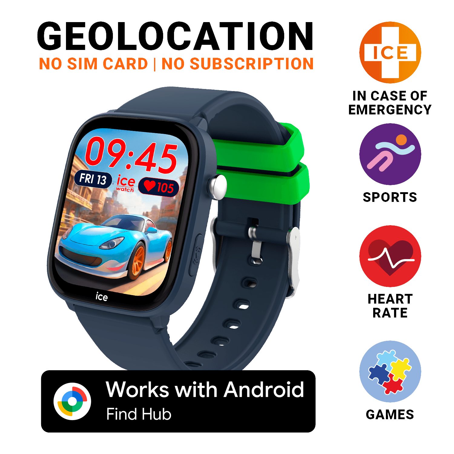ice-watch Smartwatch, Armbanduhr, Kinderuhr, Silikonarmband, Bluetooth, digital