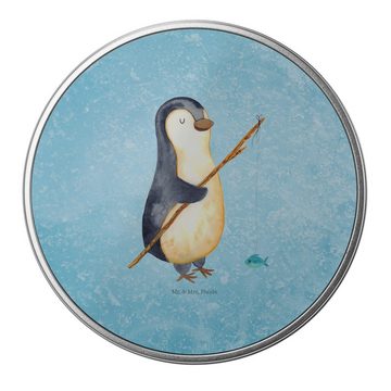 Mr. & Mrs. Panda Aufbewahrungsdose Pinguin Angler - Eisblau - Geschenk, Motivation, Geschenkidee, Vorrat (1 St), Stabile Konstruktion