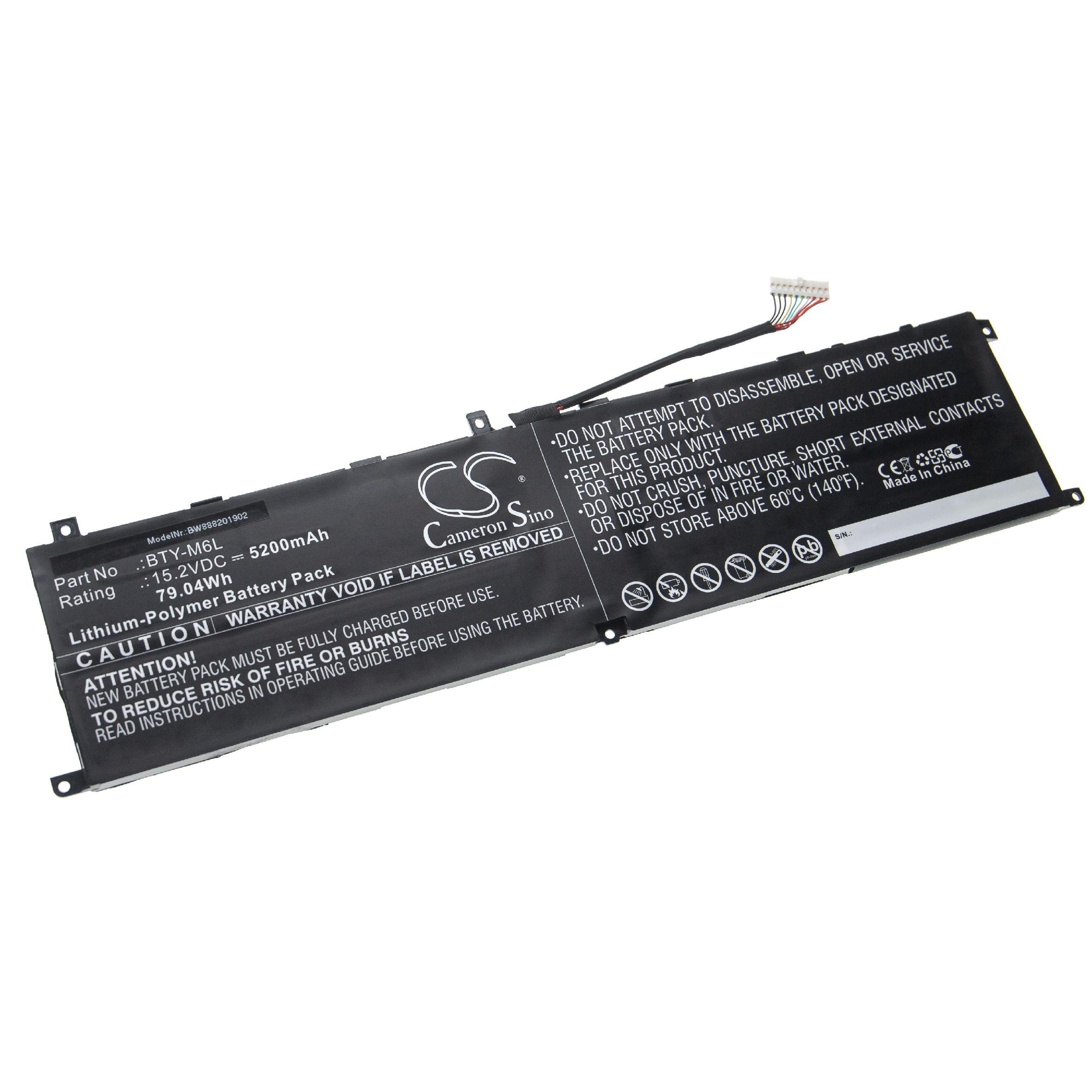 5200 mAh 8RF vhbw V) Li-Polymer (15,2 Creator MSI P65 kompatibel Laptop-Akku mit