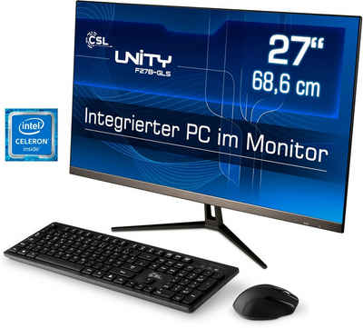 CSL Unity F27-GLS mit Windows 10 Home All-in-One PC (27 Zoll, Intel® Celeron Celeron® N4120, UHD Graphics 600, 8 GB RAM, 256 GB SSD)