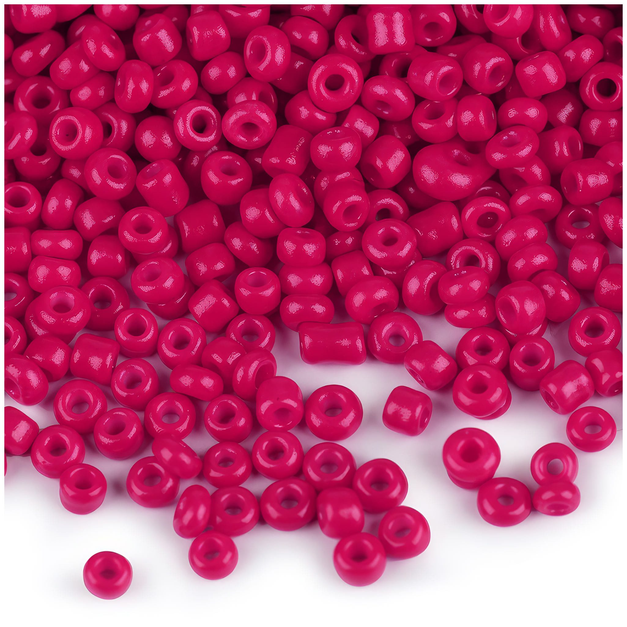 maDDma Bastelperlen 50g Rocailles Glasperlen 2mm Rocaillesperlen Perlen Schmuck, (50g-Abpackung 1-tlg), pink