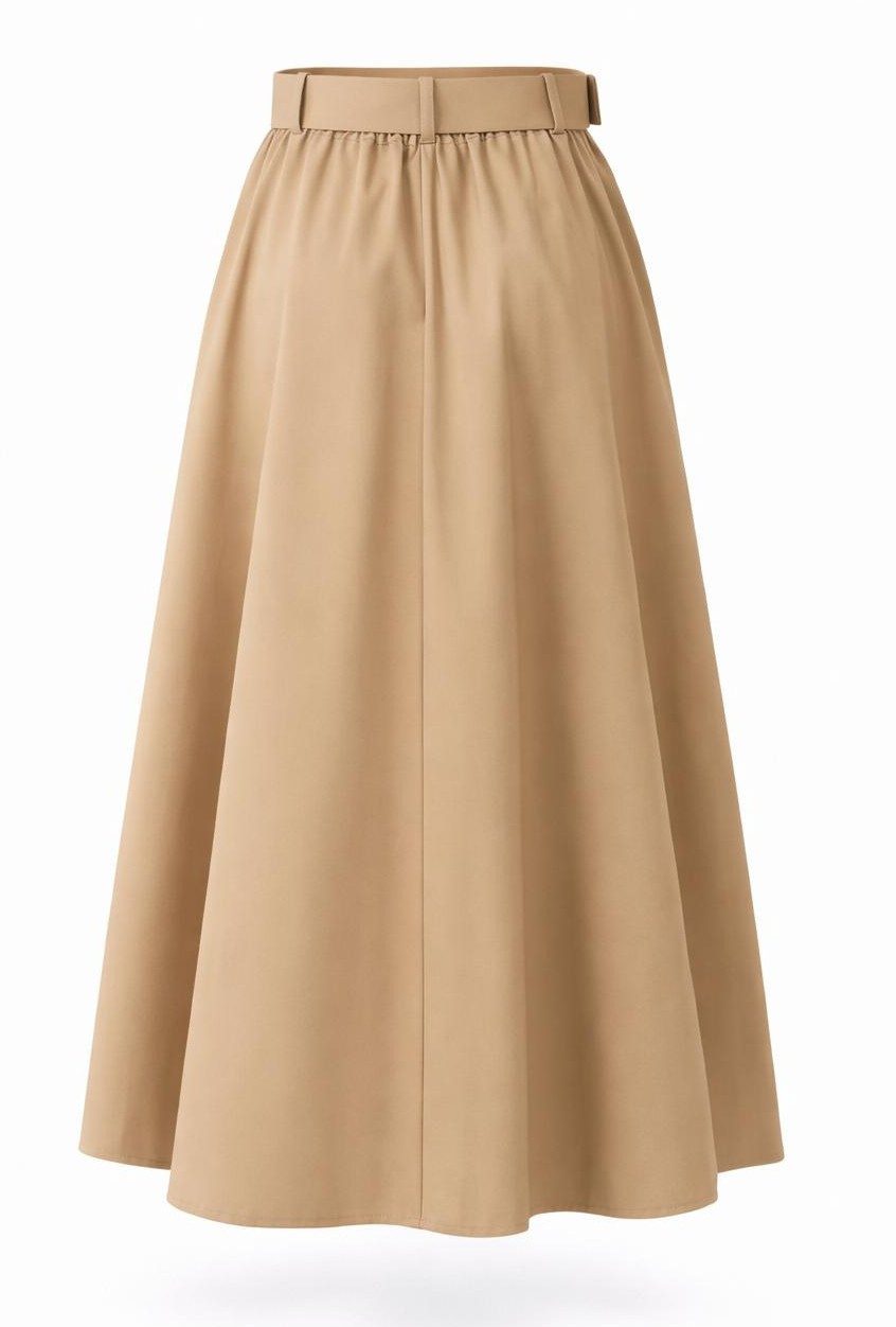 Mississhop A-Linien-Rock Damen Maxirock mit Gürtel – eleganter A-Linien Rock, lang, mit Taschen