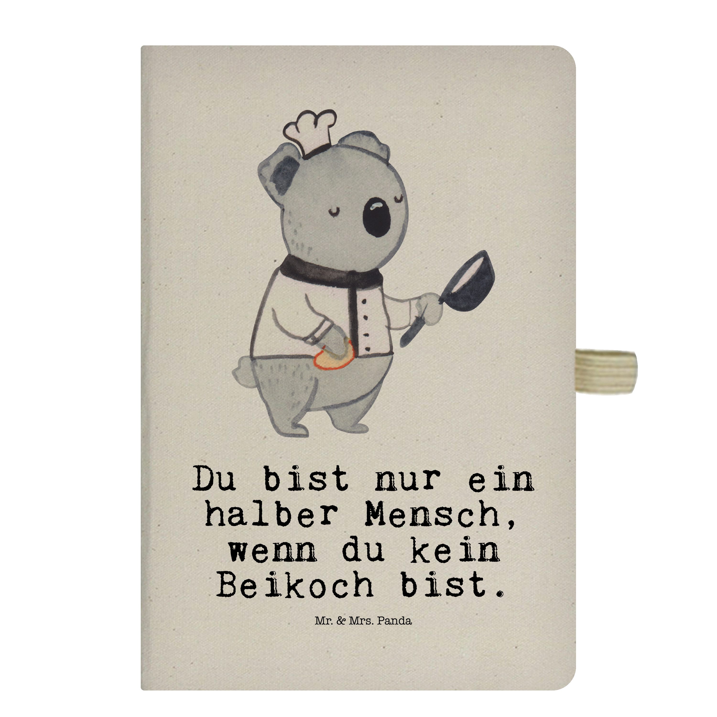 Mr. & Mrs. Panda Notizbuch Beikoch mit Herz - Transparent - Geschenk, Eintragebuch, Schreibheft, Mr. & Mrs. Panda
