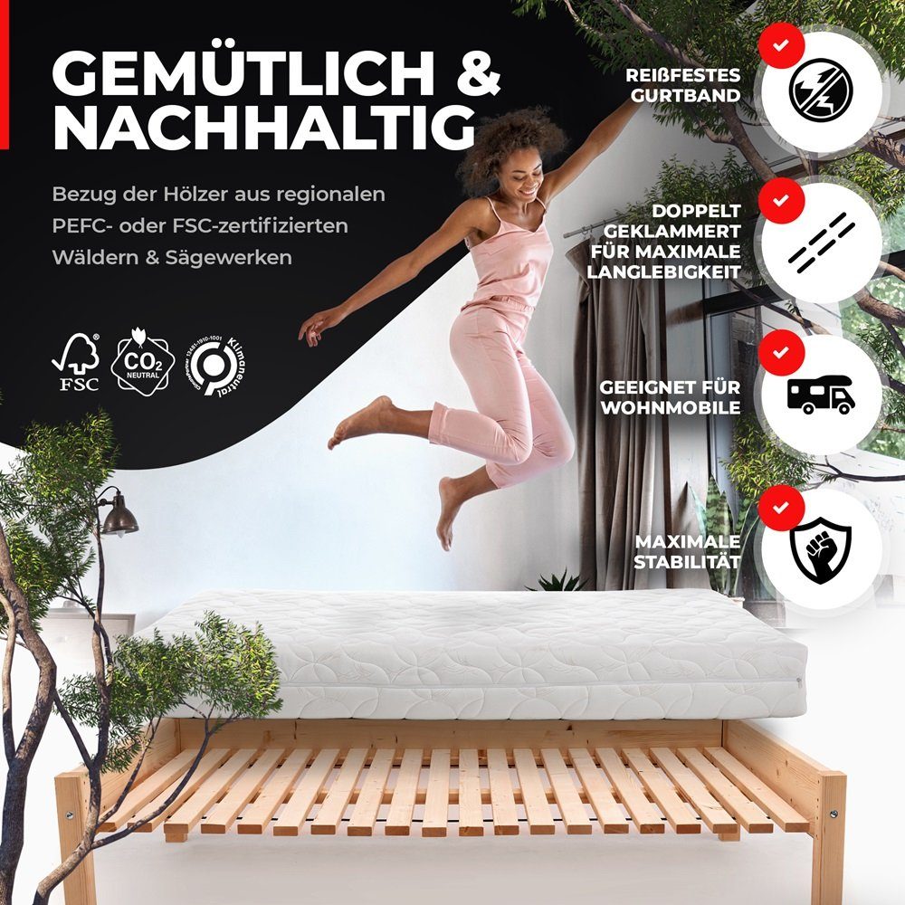 Rollrost Lattenrost Rolllattenrost 30mm 70 x 190 cm 500kg stabilster Bettrost, TUGA-Holztech, Breite 70 80 90 100 120 140 160 180 200 cm Länge 190 200 210 220 cm