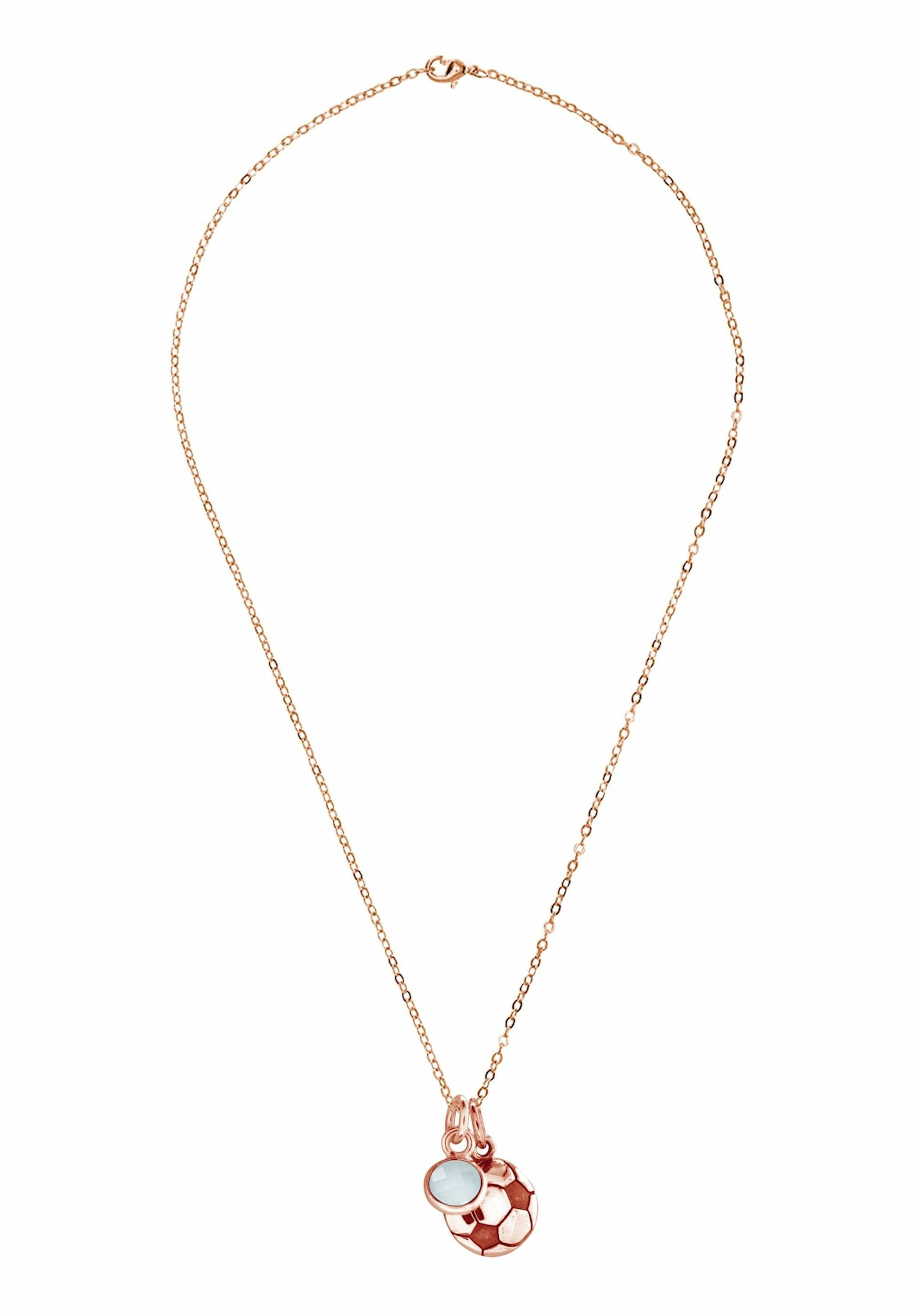 Gemshine Kette mit Anhänger Fußball Chalcedon rose gold coloured