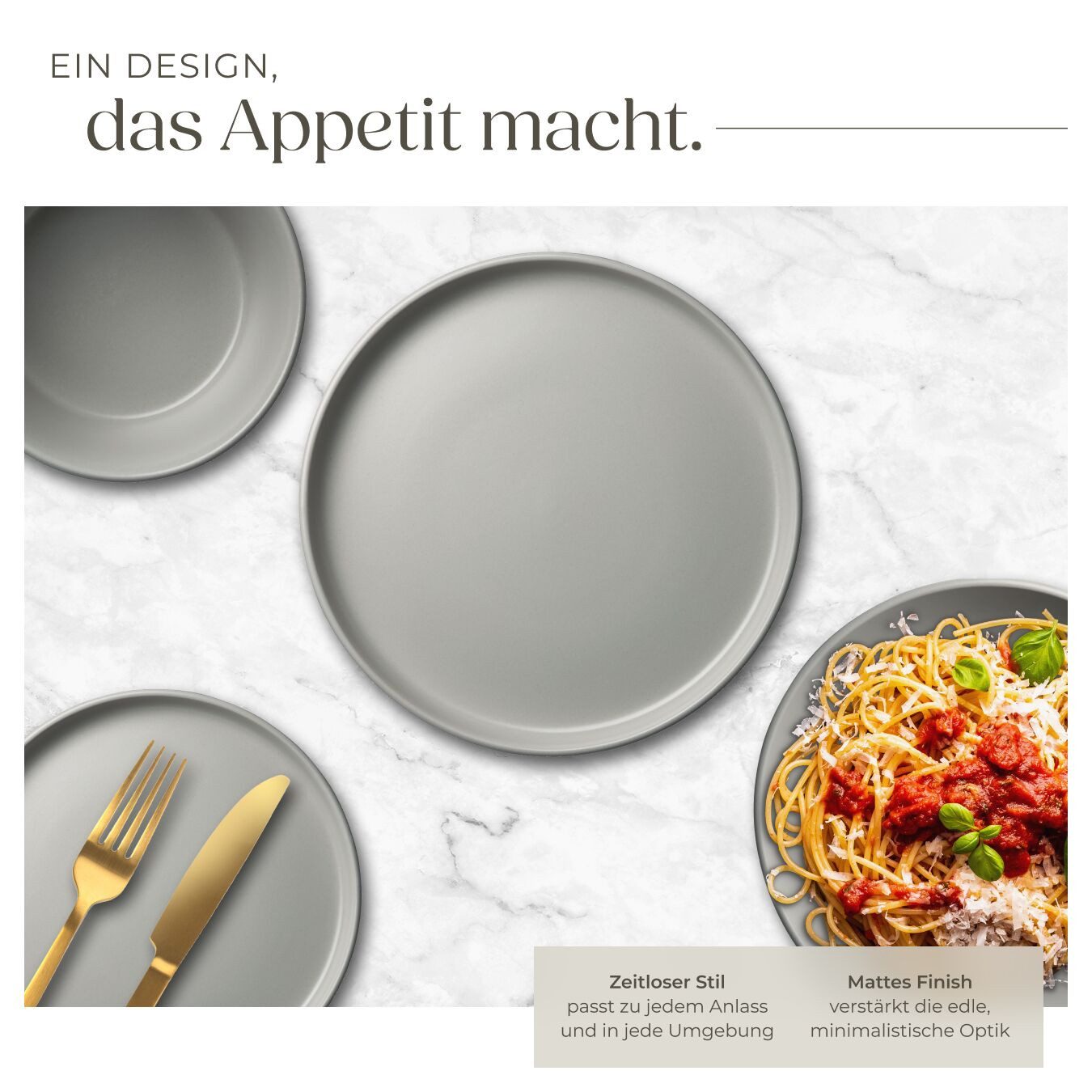 tectake Geschirr-Set Tafelservice aus Steingut für 6 Personen, ineinander stapelbar (24-tlg), 6 Personen, Steingut, im Urban-Style, mit Glasur, spülmaschinen- u – Bild 3 von 5
