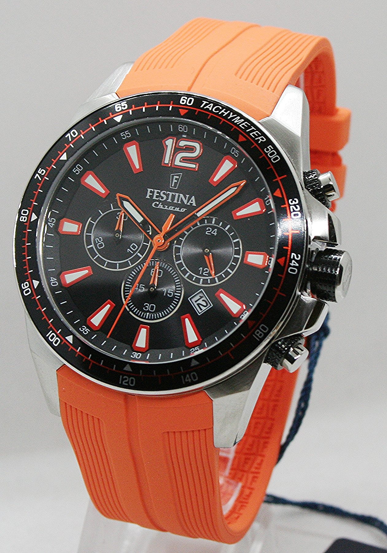 Festina Quarzuhr Festina Herrenuhr F20376/5 orange Chronograph, (1-tlg) günstig online kaufen