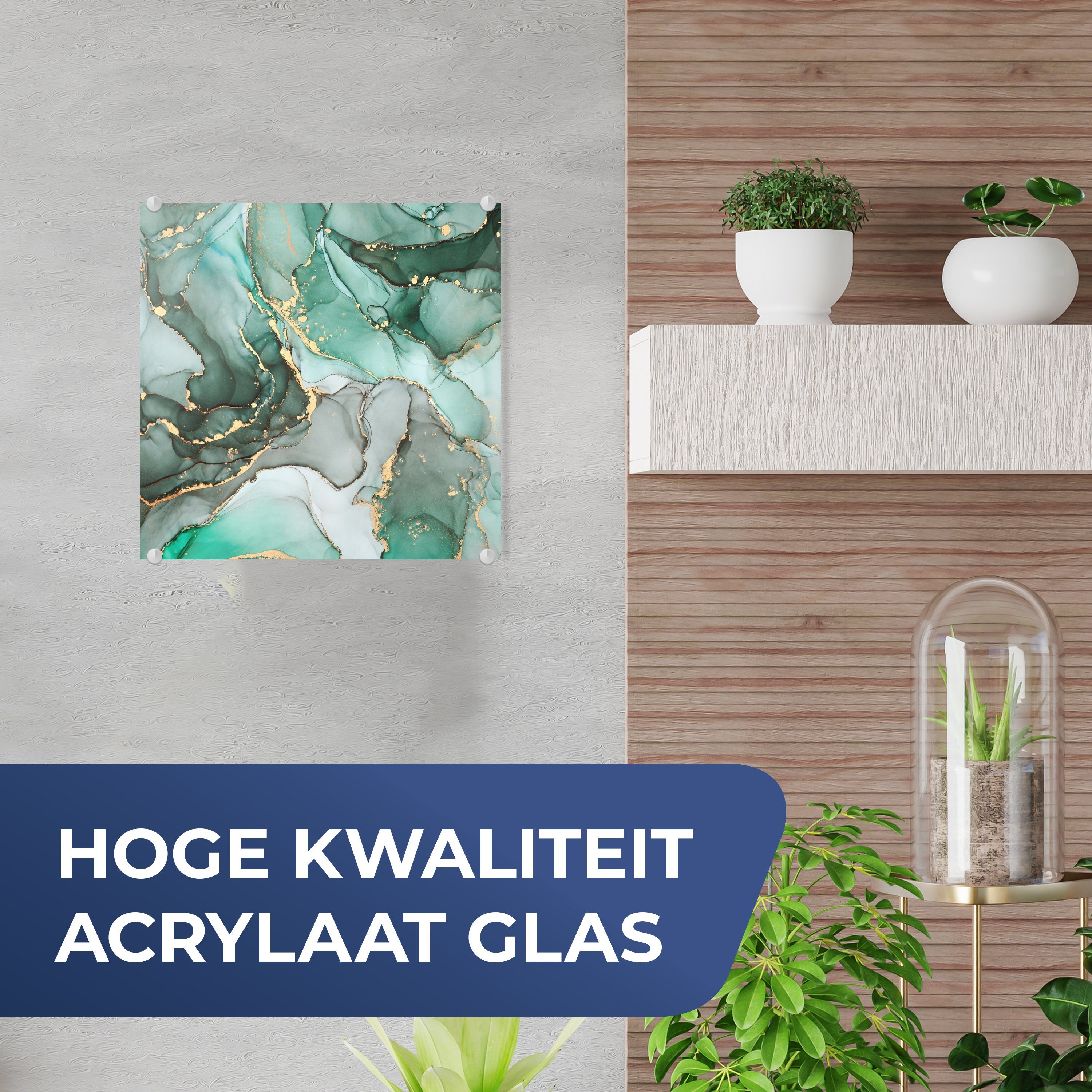 MuchoWow Acrylglasbild Gold - Marmor - günstig online kaufen