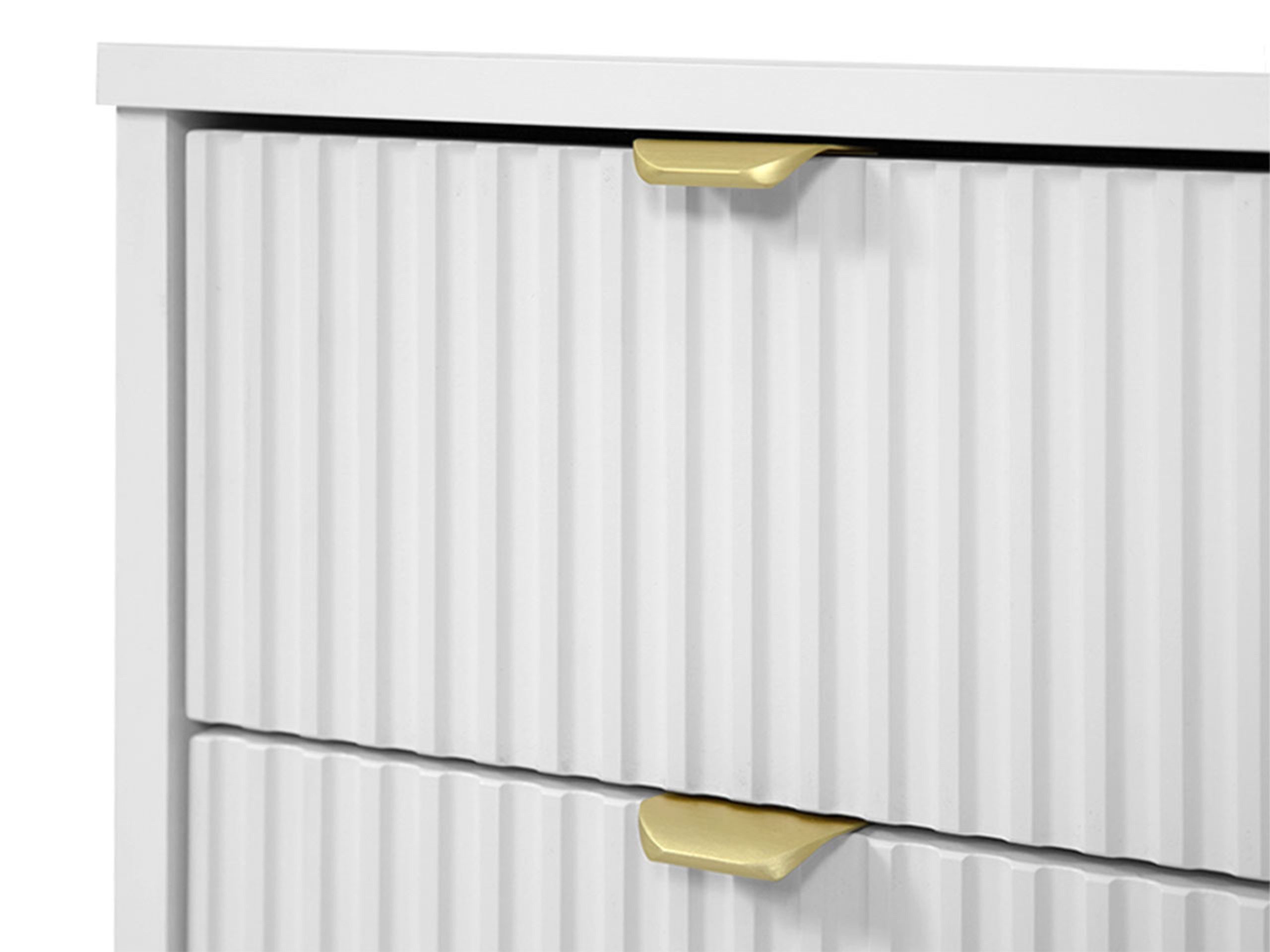 MIRJAN24 Schminktisch Tireno (5-Schubladen), Aluminiumgriffe in der Farbe Gold, Schreibtisch universell – Bild 4 von 5