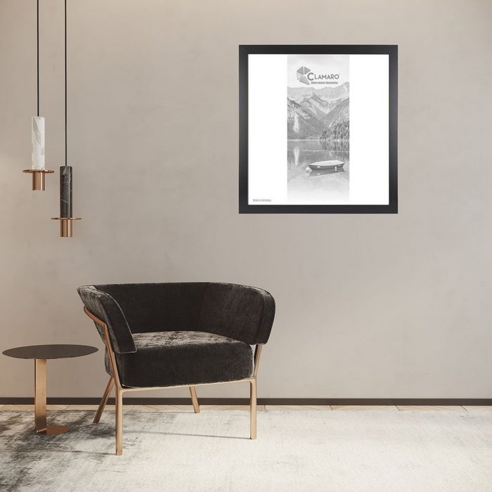 Clamaro Bilderrahmen 'Collage' Quadratisch FSC® Holz MDF Rahmen inkl. Acrylglas Rückwand und Aufhänger Schwarz Matt
