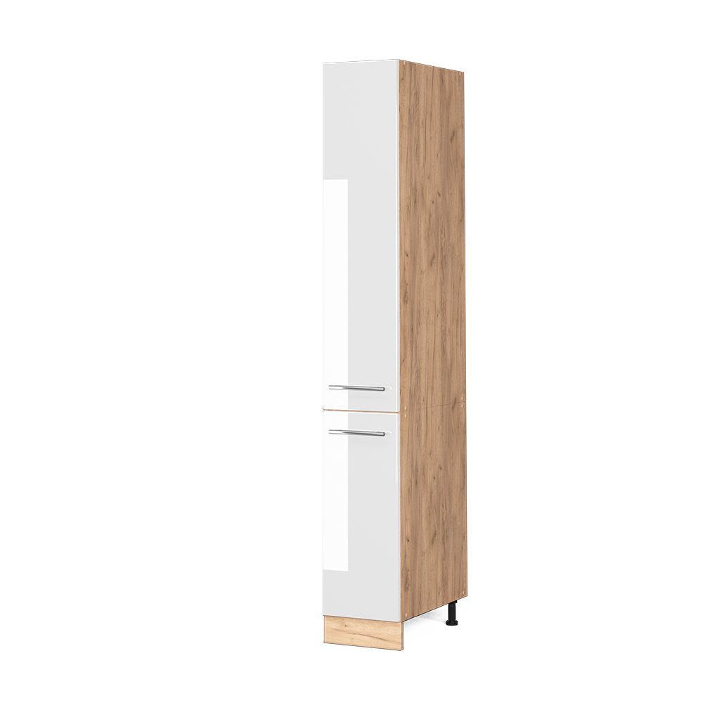 Vicco Hochschrank Fame-Line, Weiß Hochglanz/Goldkraft Eiche, günstig online kaufen