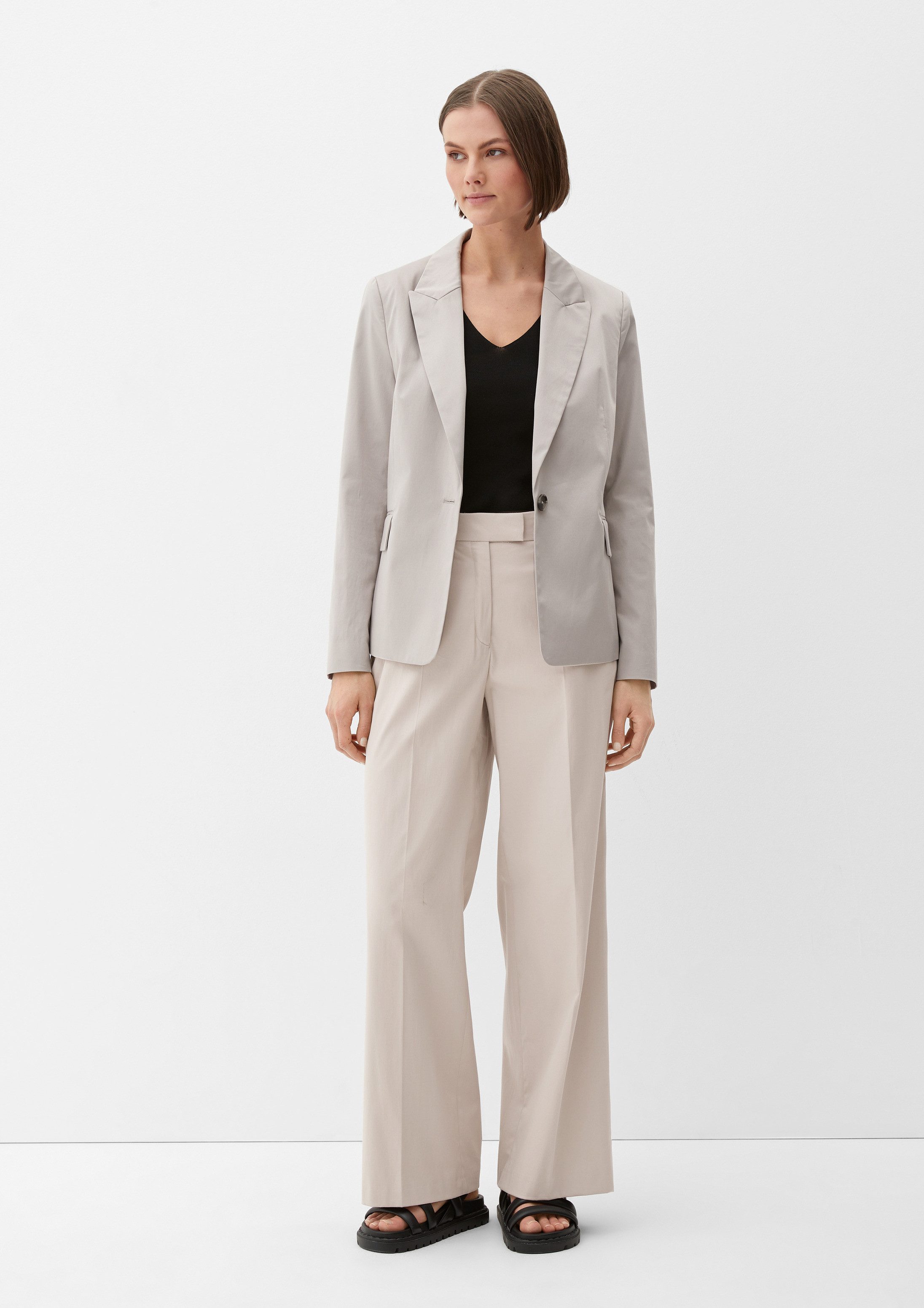 s.Oliver Culotte Hose Regular: Culotte aus Baumwollstretch